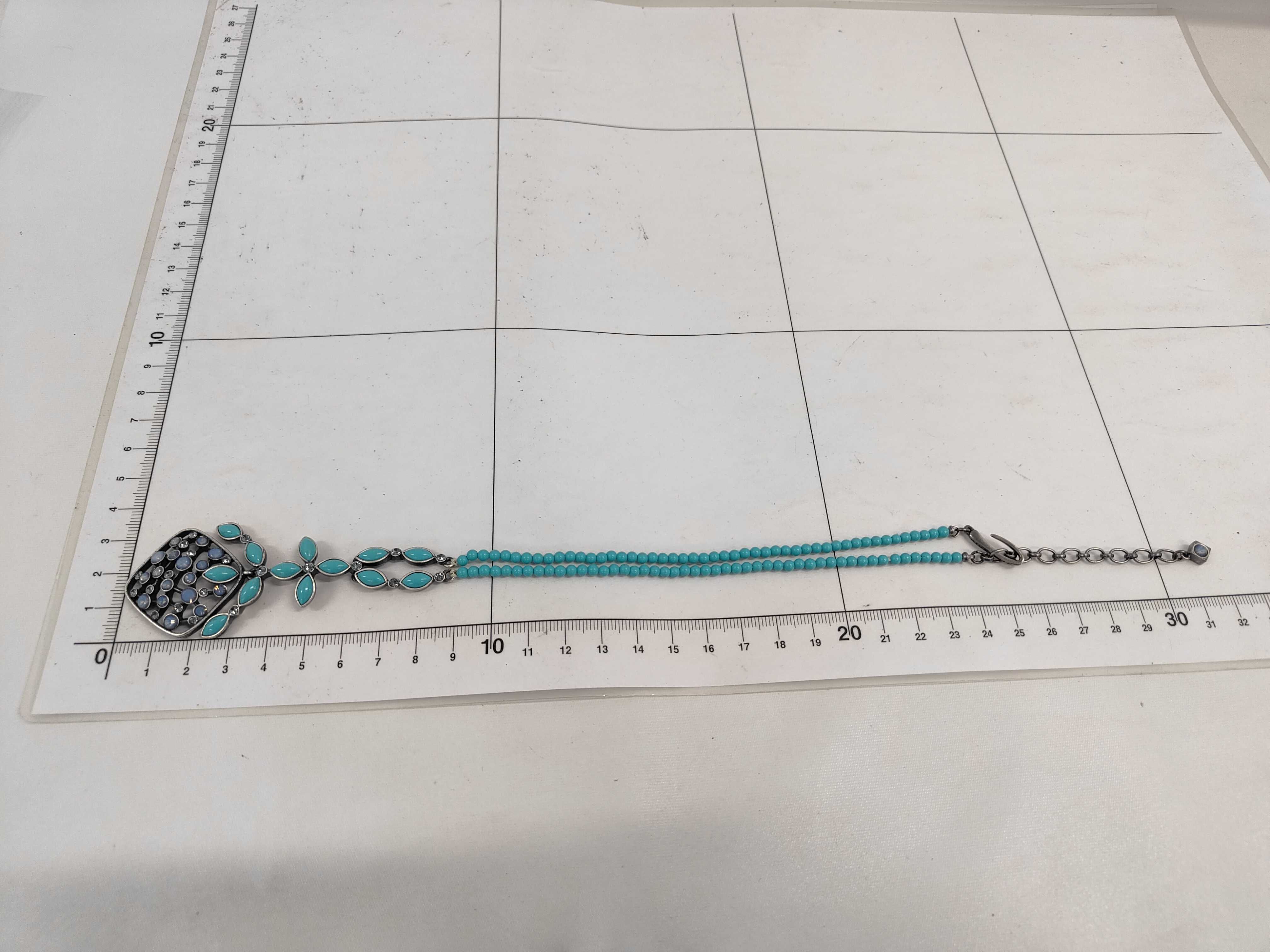 Givenchy Antiqued Silver-Tone and Turquoise-Colored Pendant Necklace