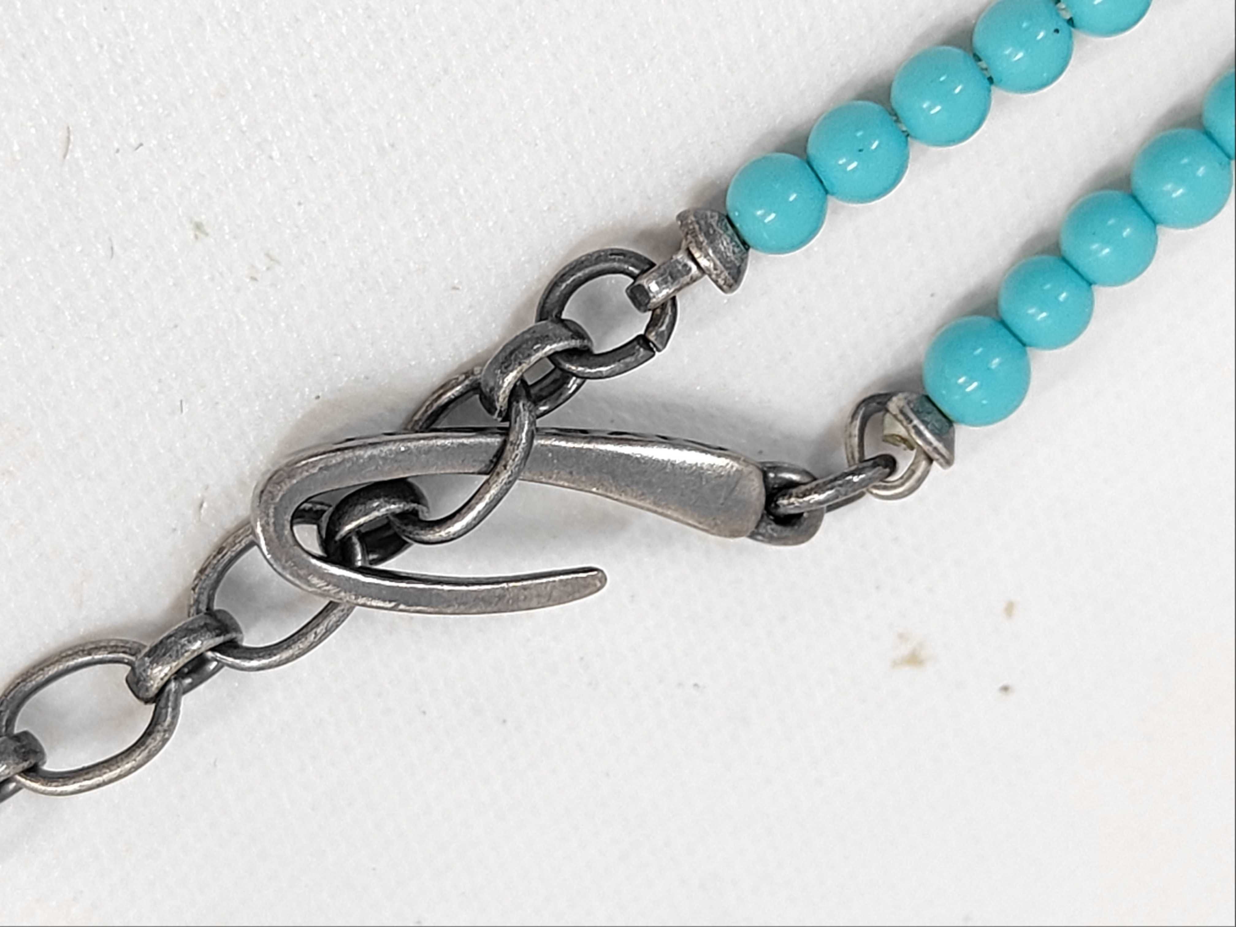 Givenchy Antiqued Silver-Tone and Turquoise-Colored Pendant Necklace