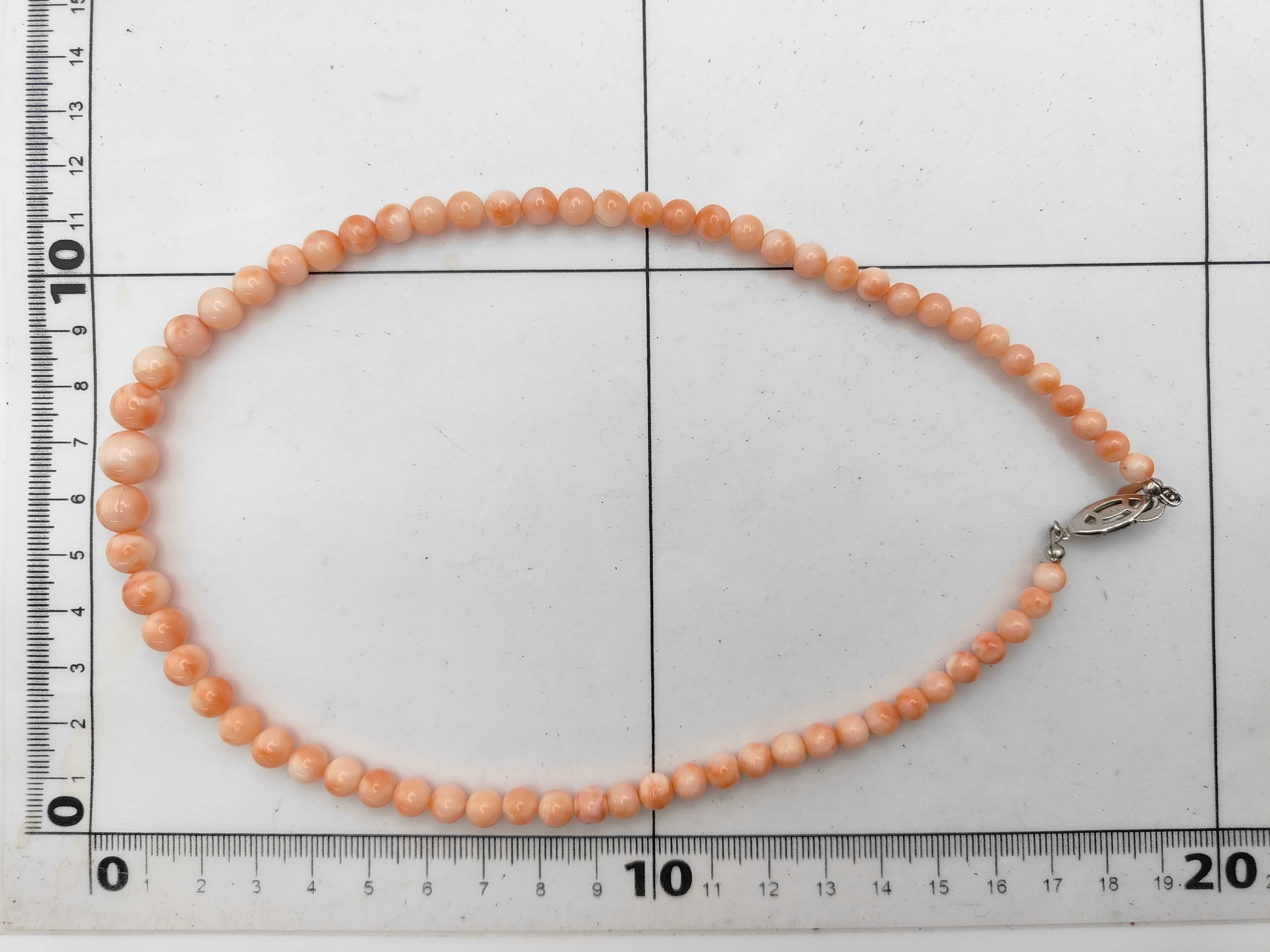 Graduated Natural Pink Angel Skin Coral Bead Necklace with Silver Clasp