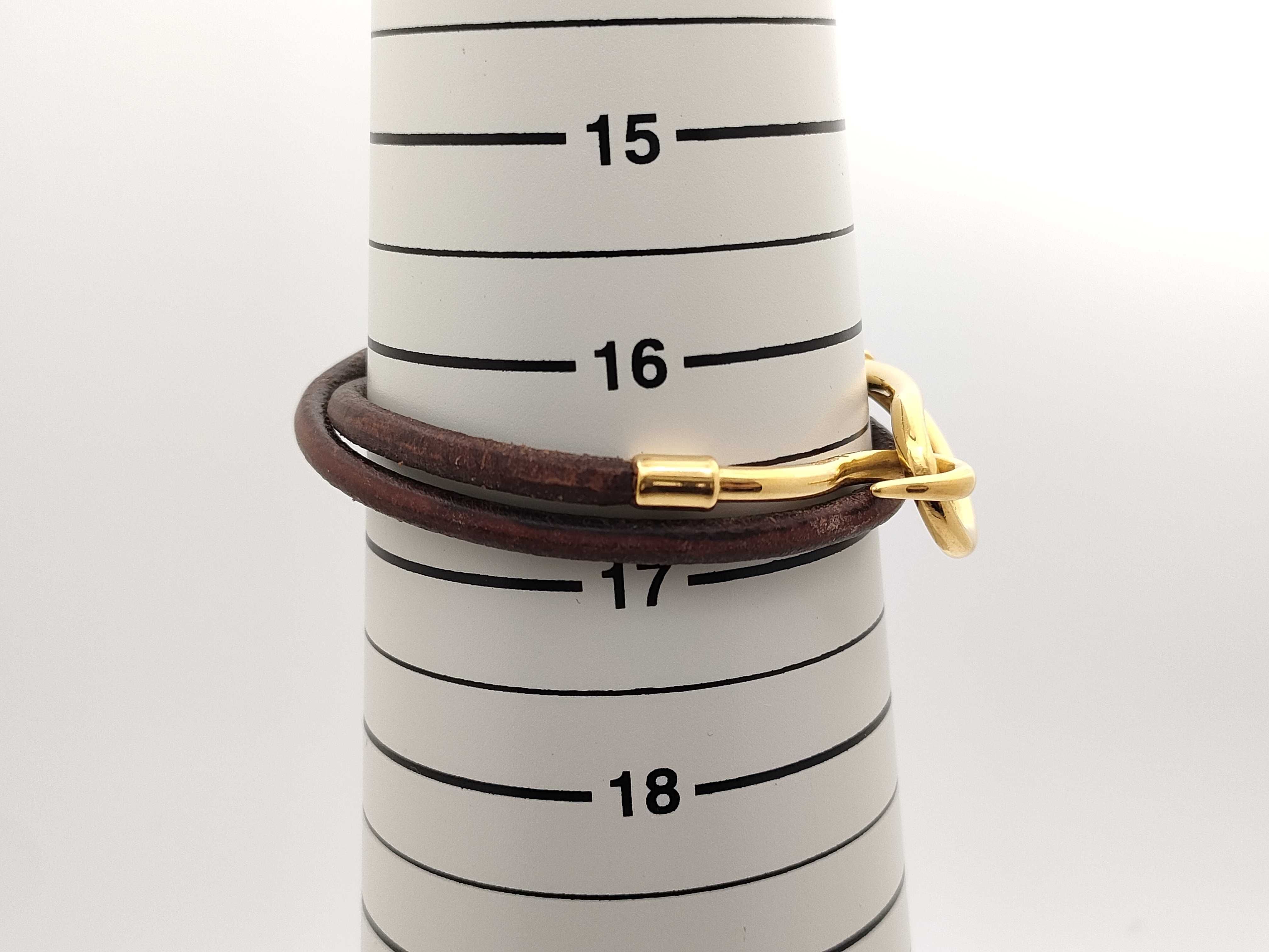 Hermes Jumbo Double-Wrap Leather Hook Bracelet