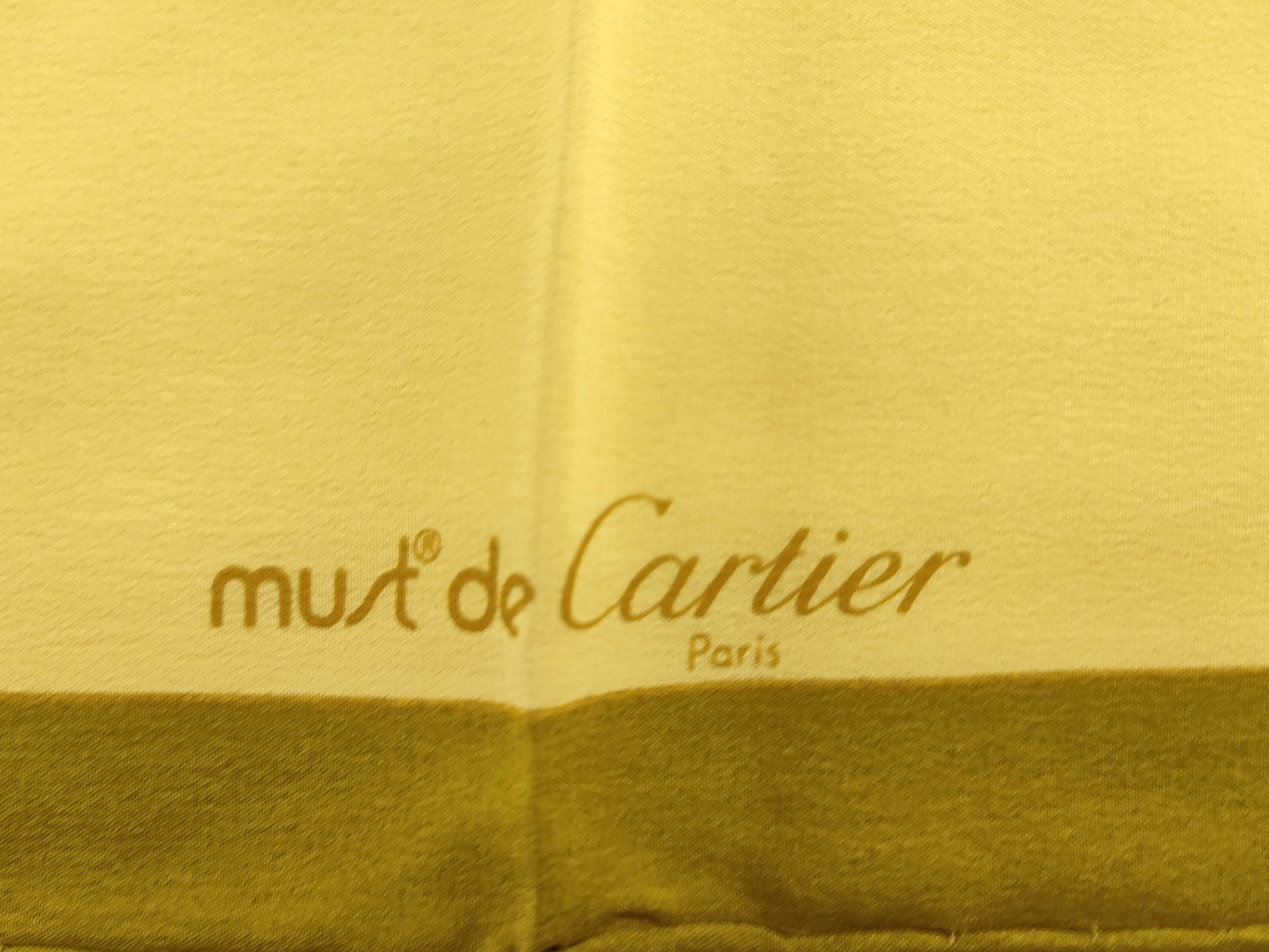 Must de Cartier Silk Panthere Motif Scarf