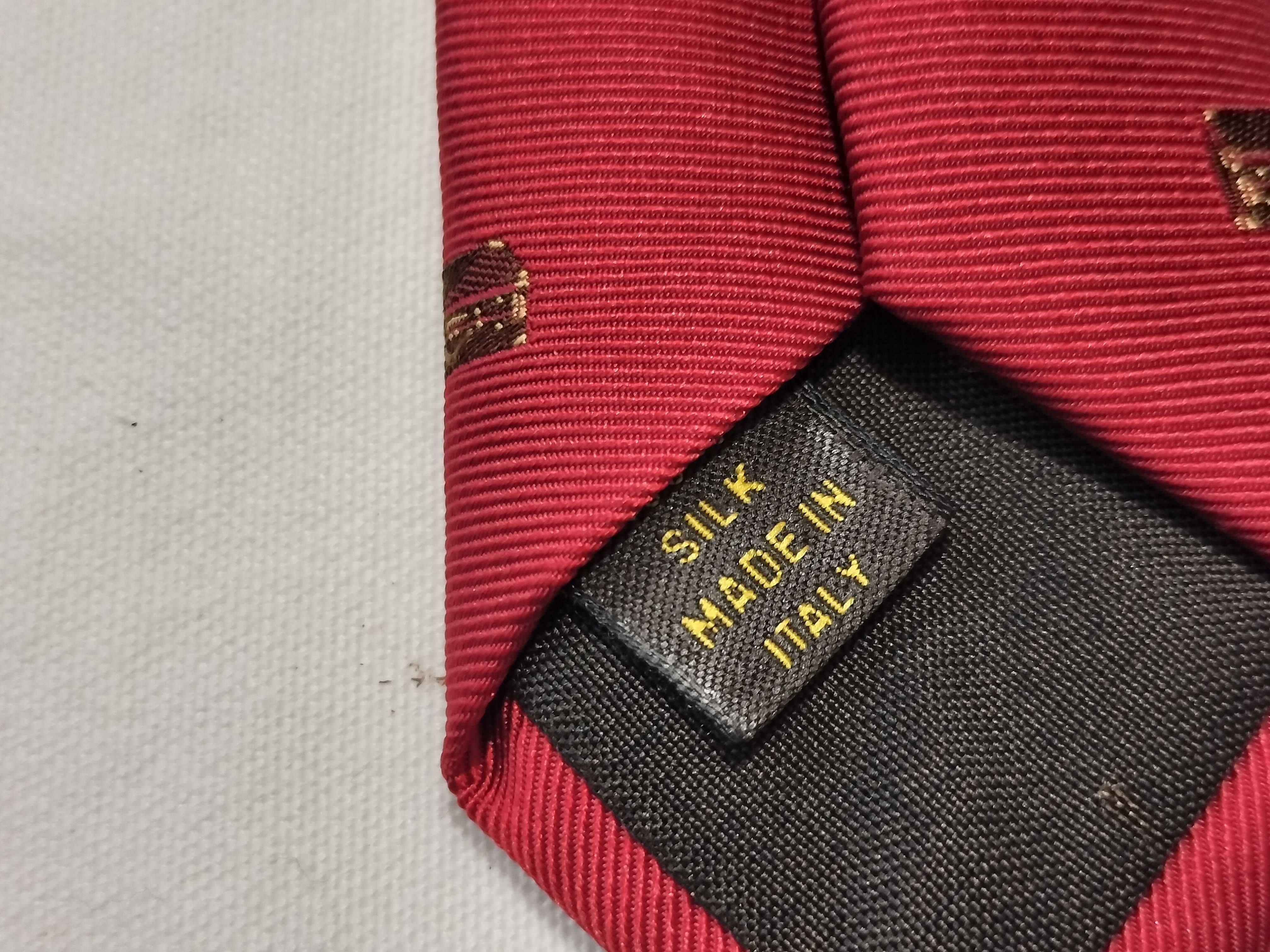 Louis Vuitton Red Silk Necktie with Miniature Trunk Pattern