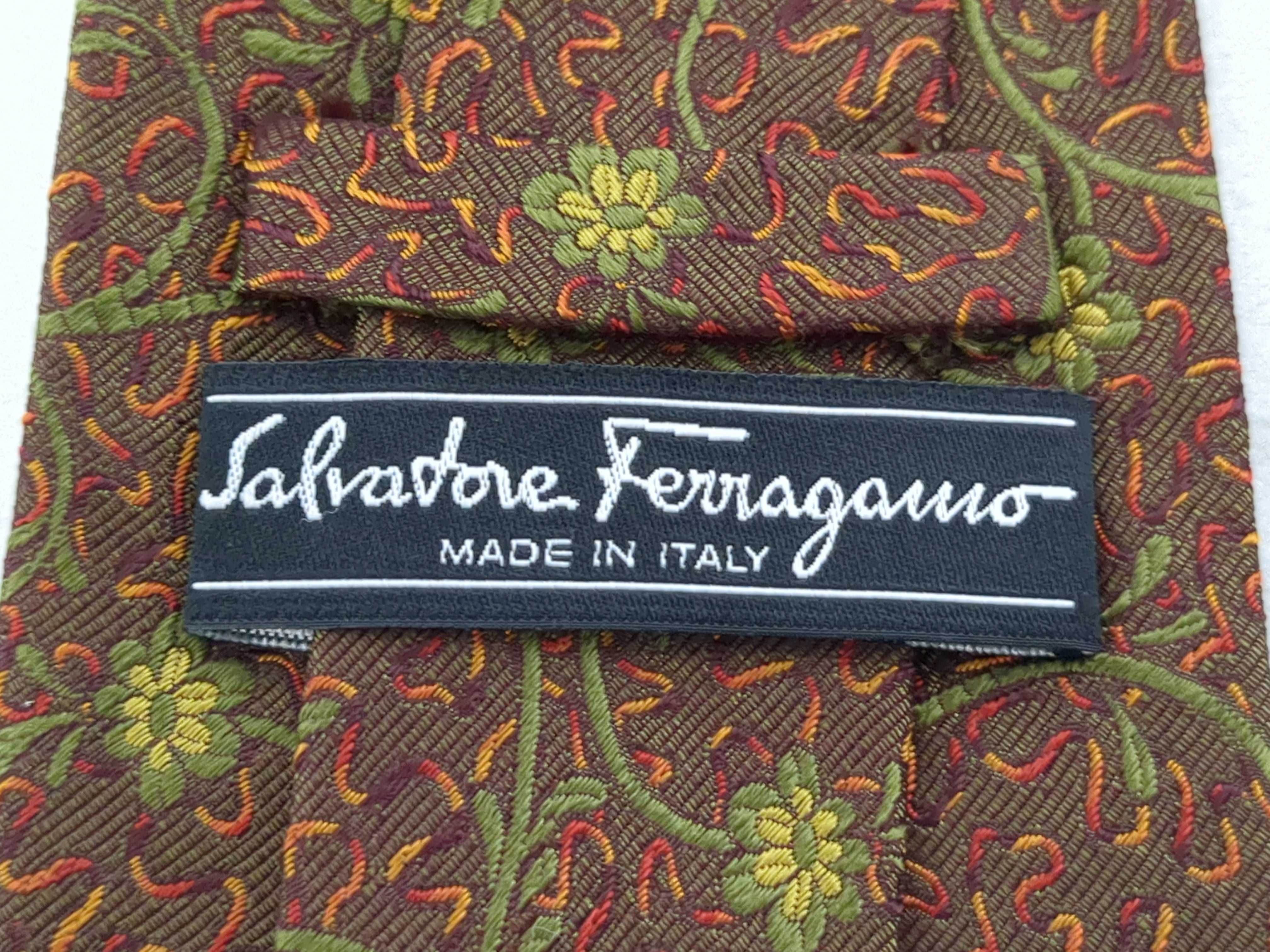 A Lot of Five Designer Silk Neckties Including Salvatore Ferragamo
