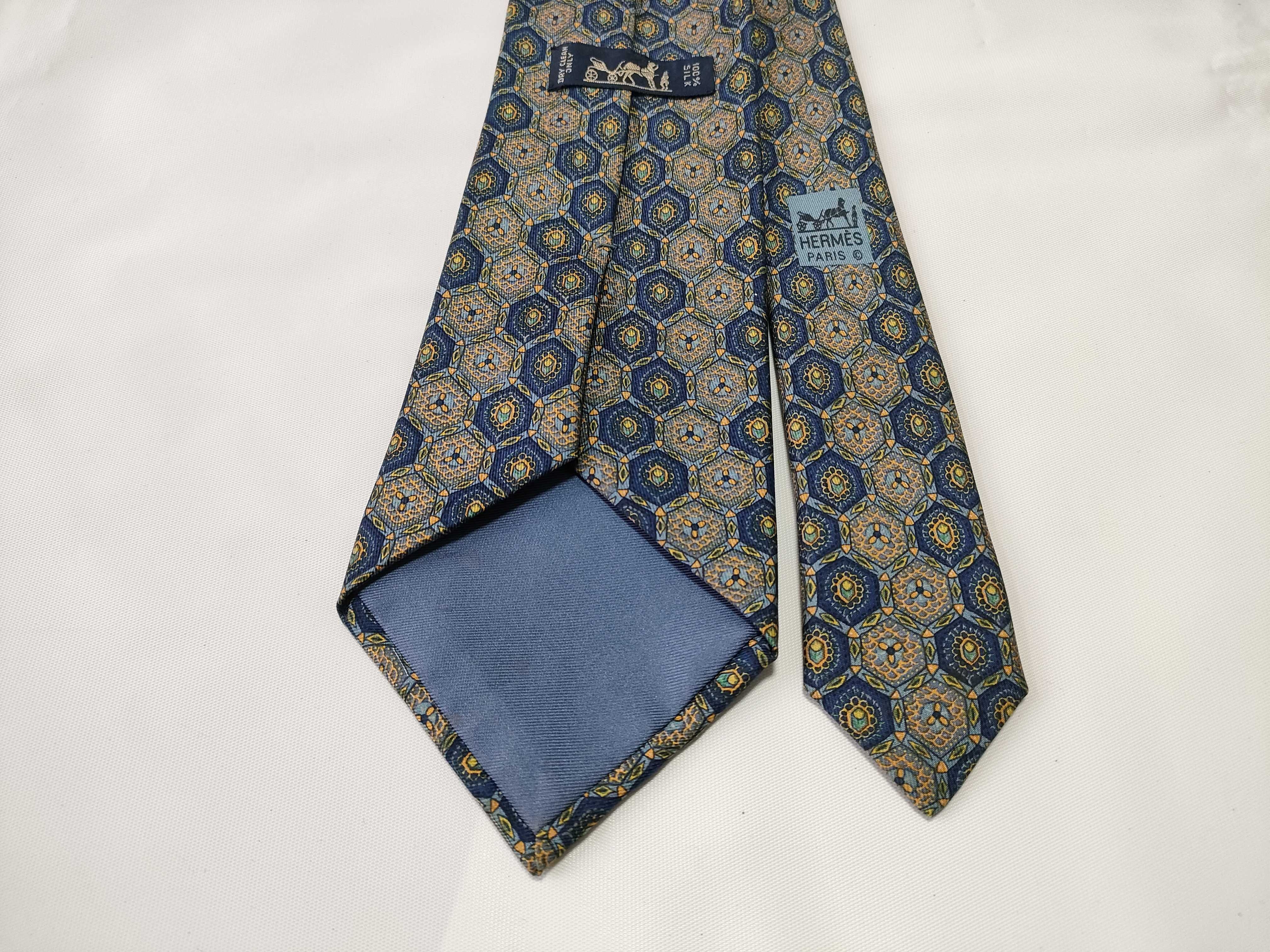 Hermes Paris Silk Necktie Model 7733 OA with Original Box