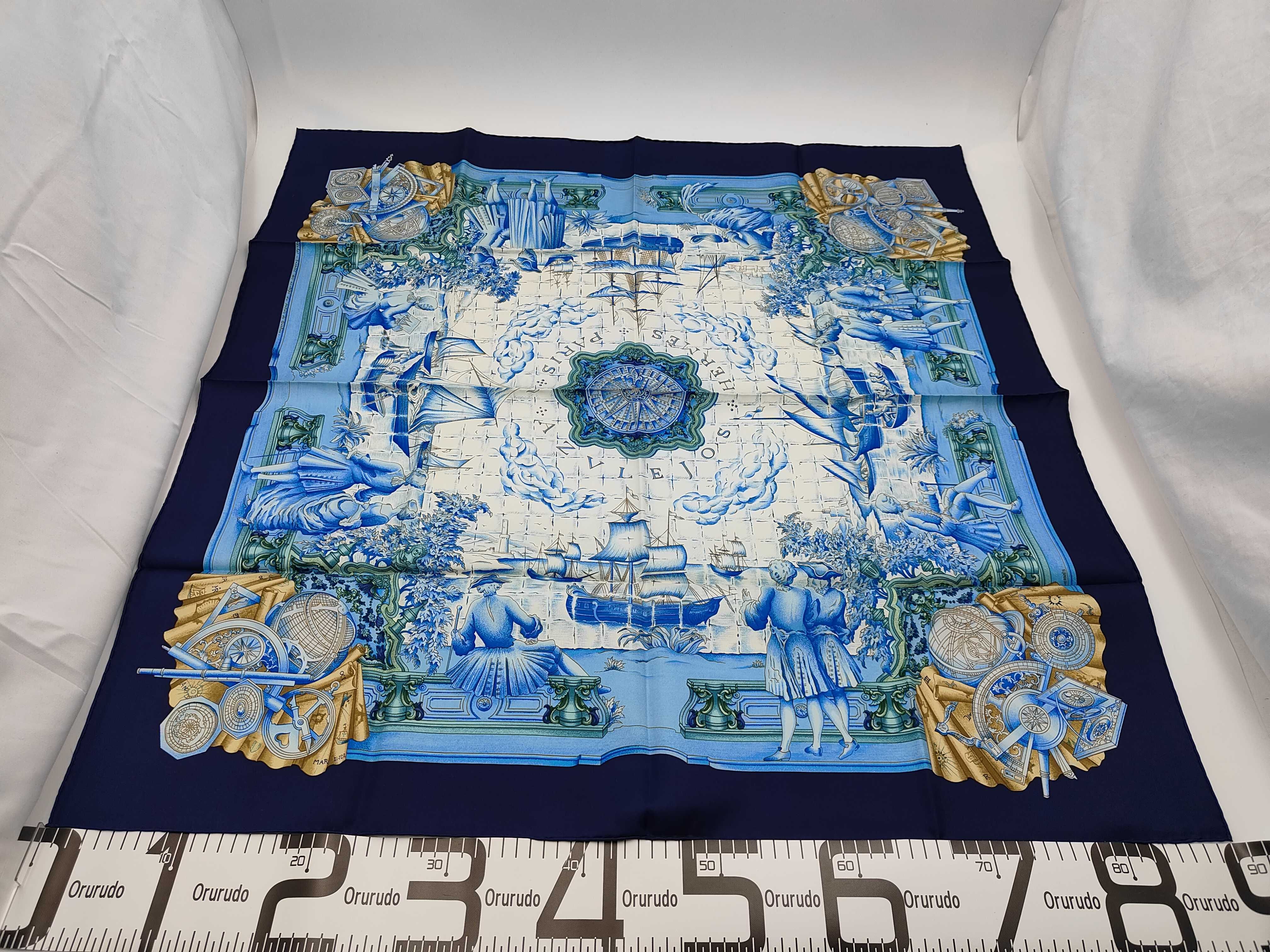 Hermes Azulejos Silk Scarf by Catherine Baschet with Box