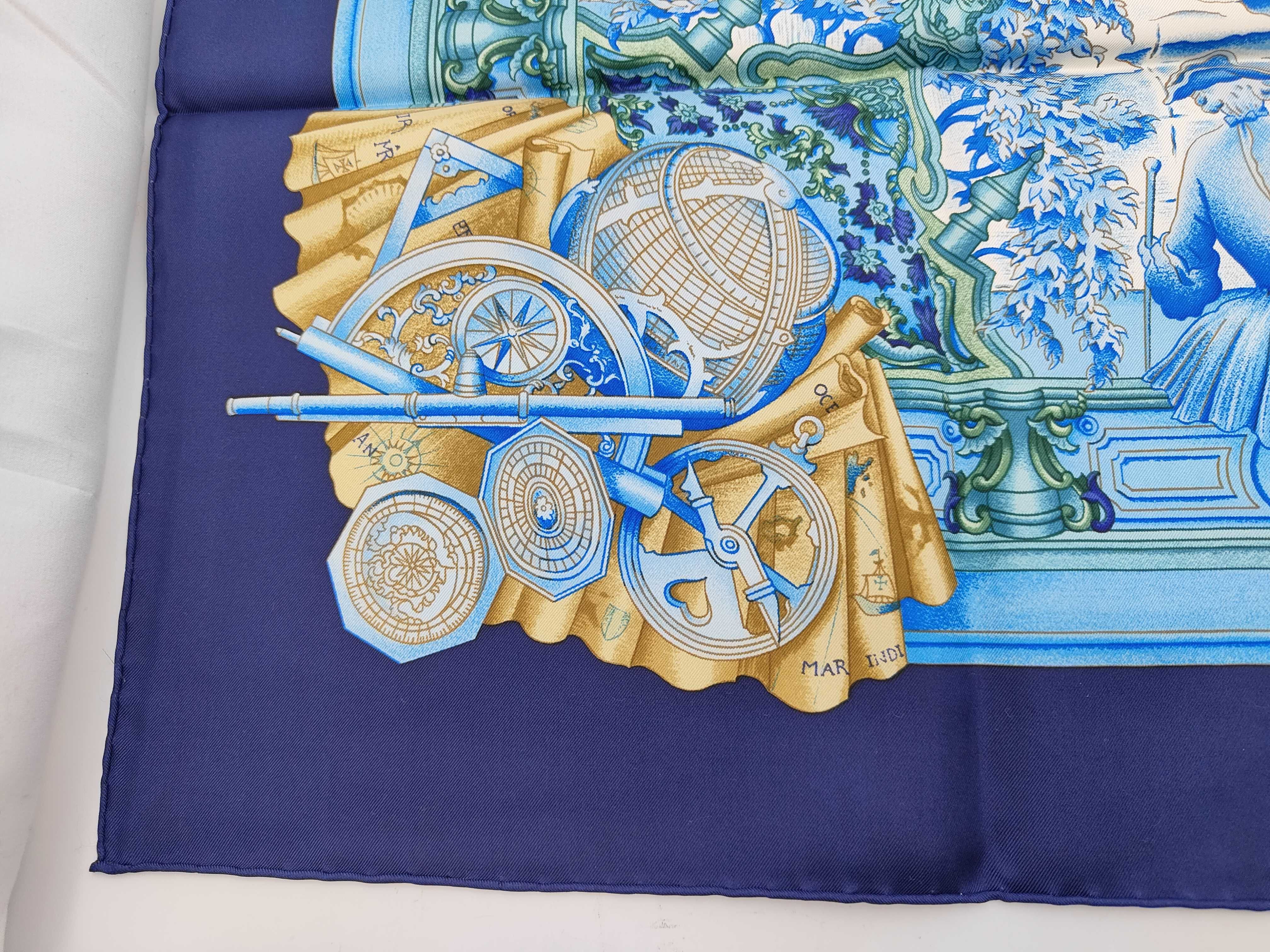 Hermes Azulejos Silk Scarf by Catherine Baschet with Box