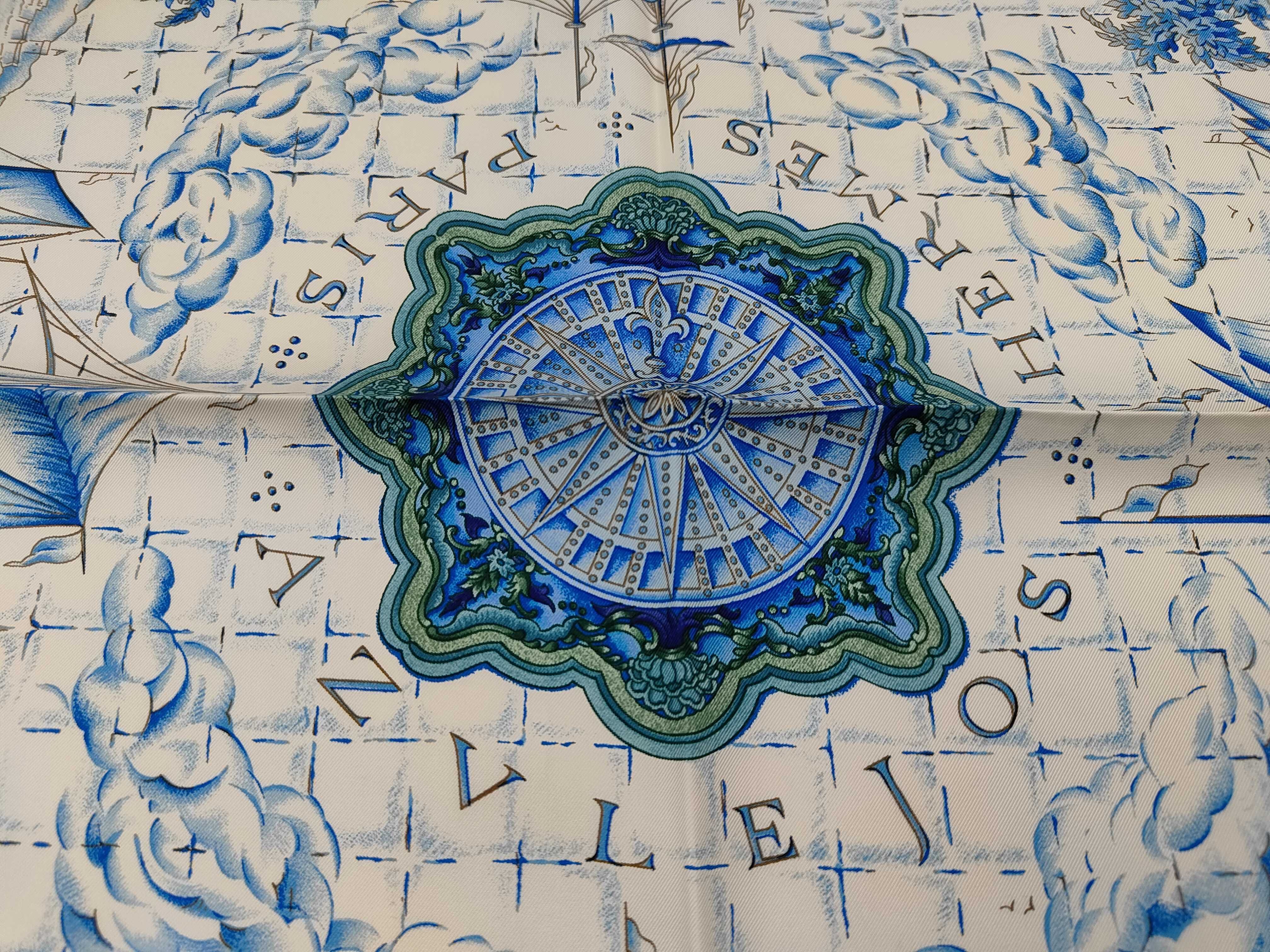 Hermes Azulejos Silk Scarf by Catherine Baschet with Box