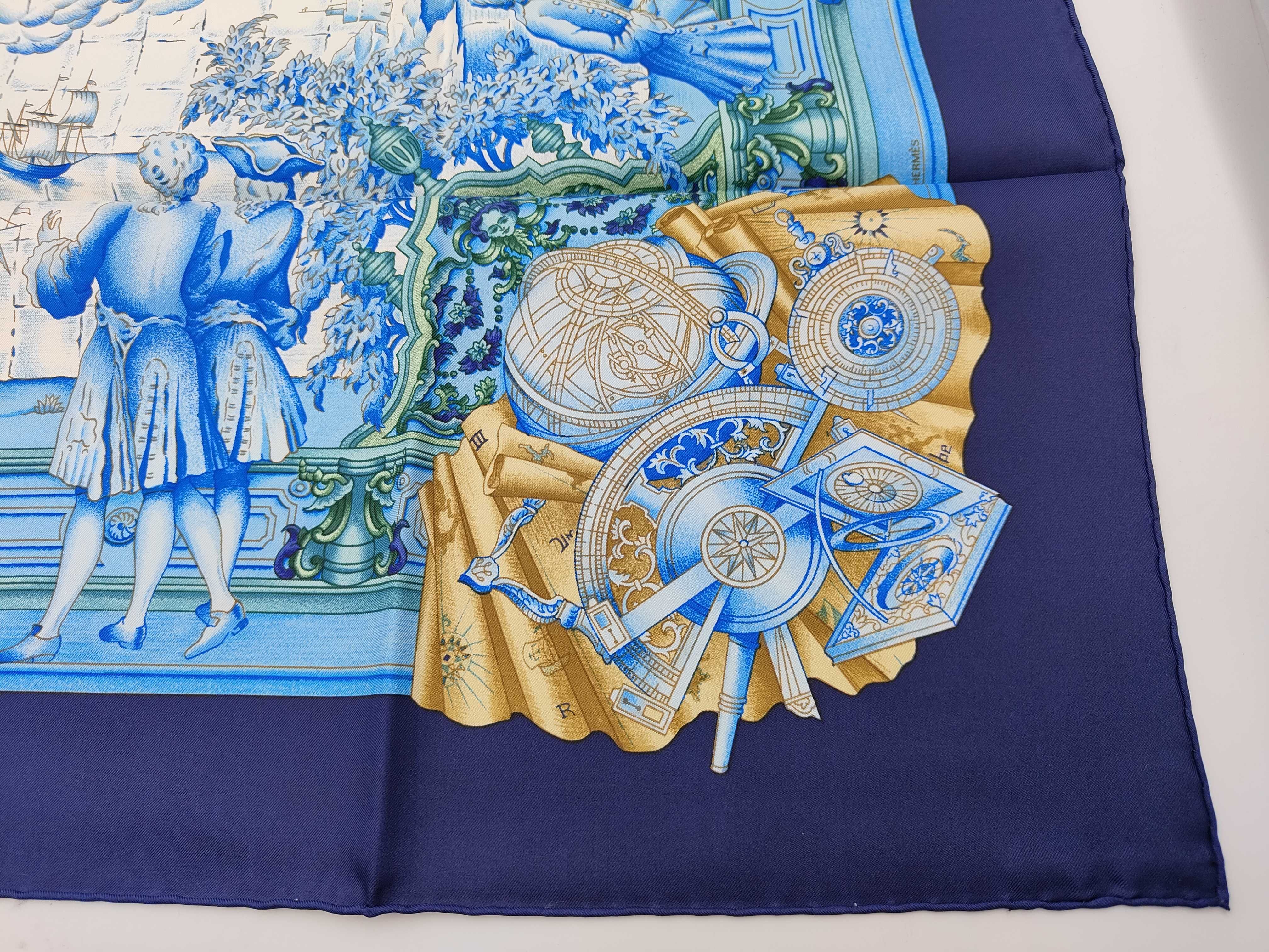 Hermes Azulejos Silk Scarf by Catherine Baschet with Box