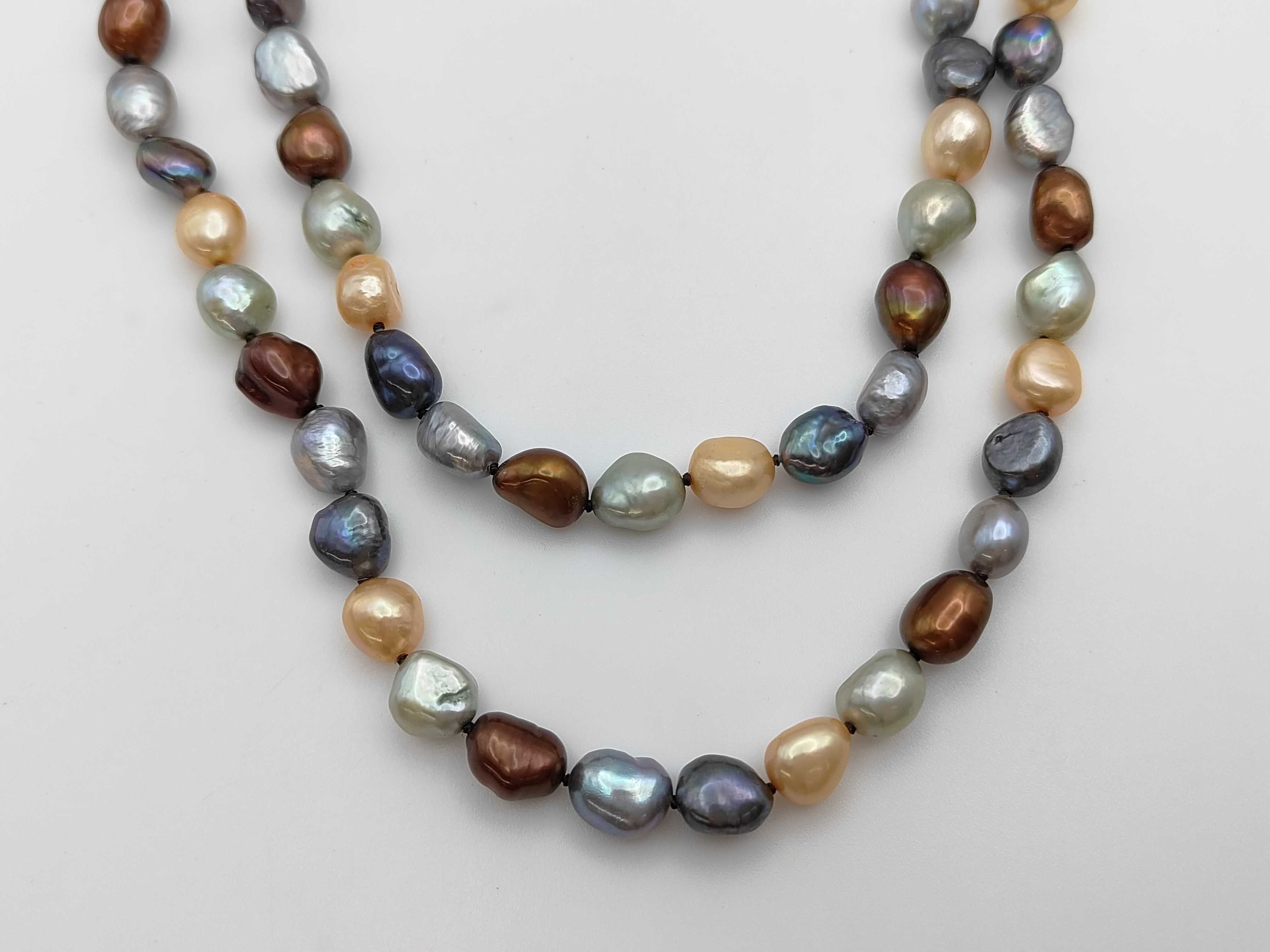 Multi-Color Cultured Freshwater Pearl Rope Necklace