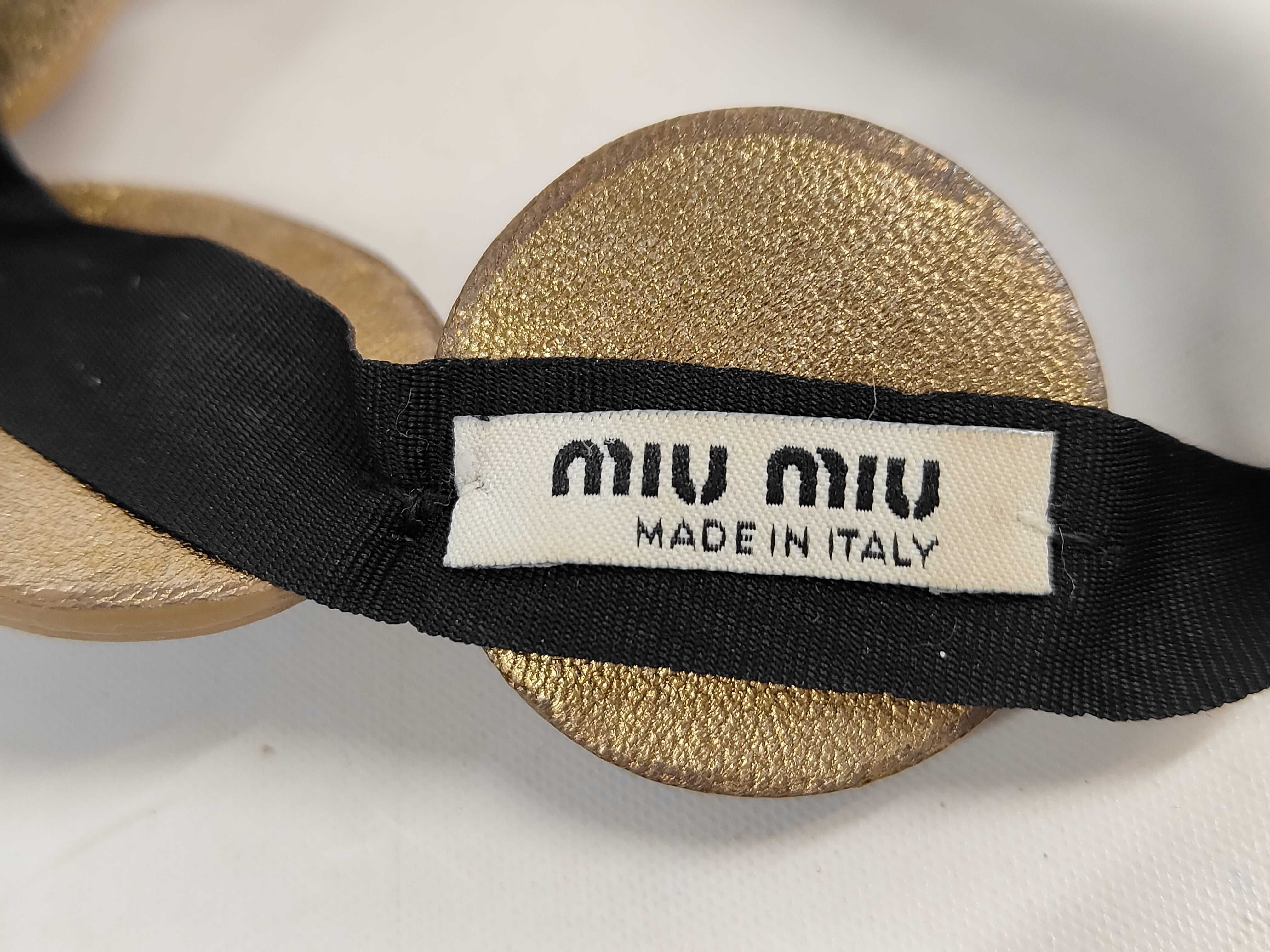 Miu Miu Blue Cabochon and Faux Pearl Leather Bib Collar Necklace