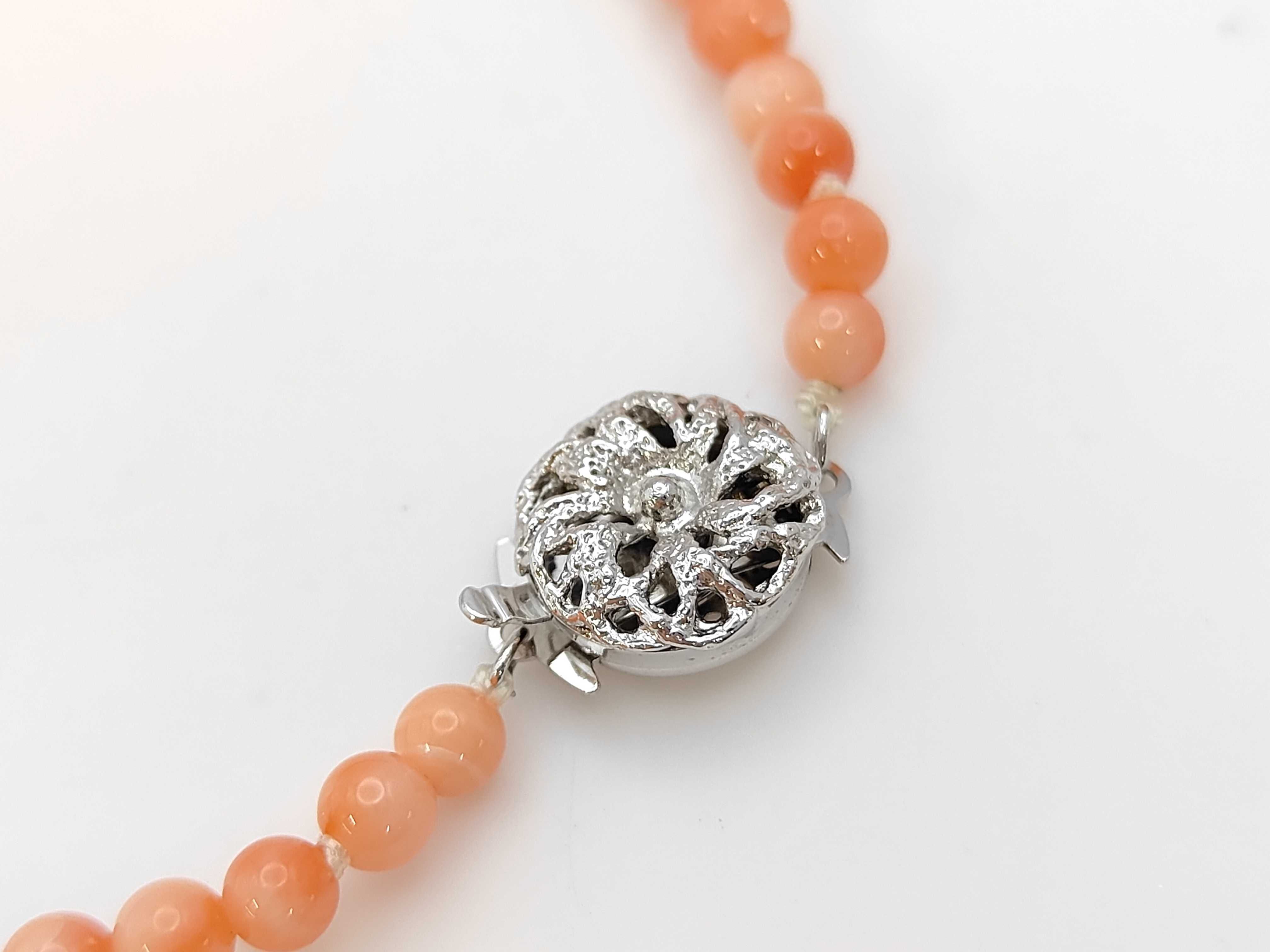 Graduated Salmon Pink Angel Skin Coral Bead Necklace
