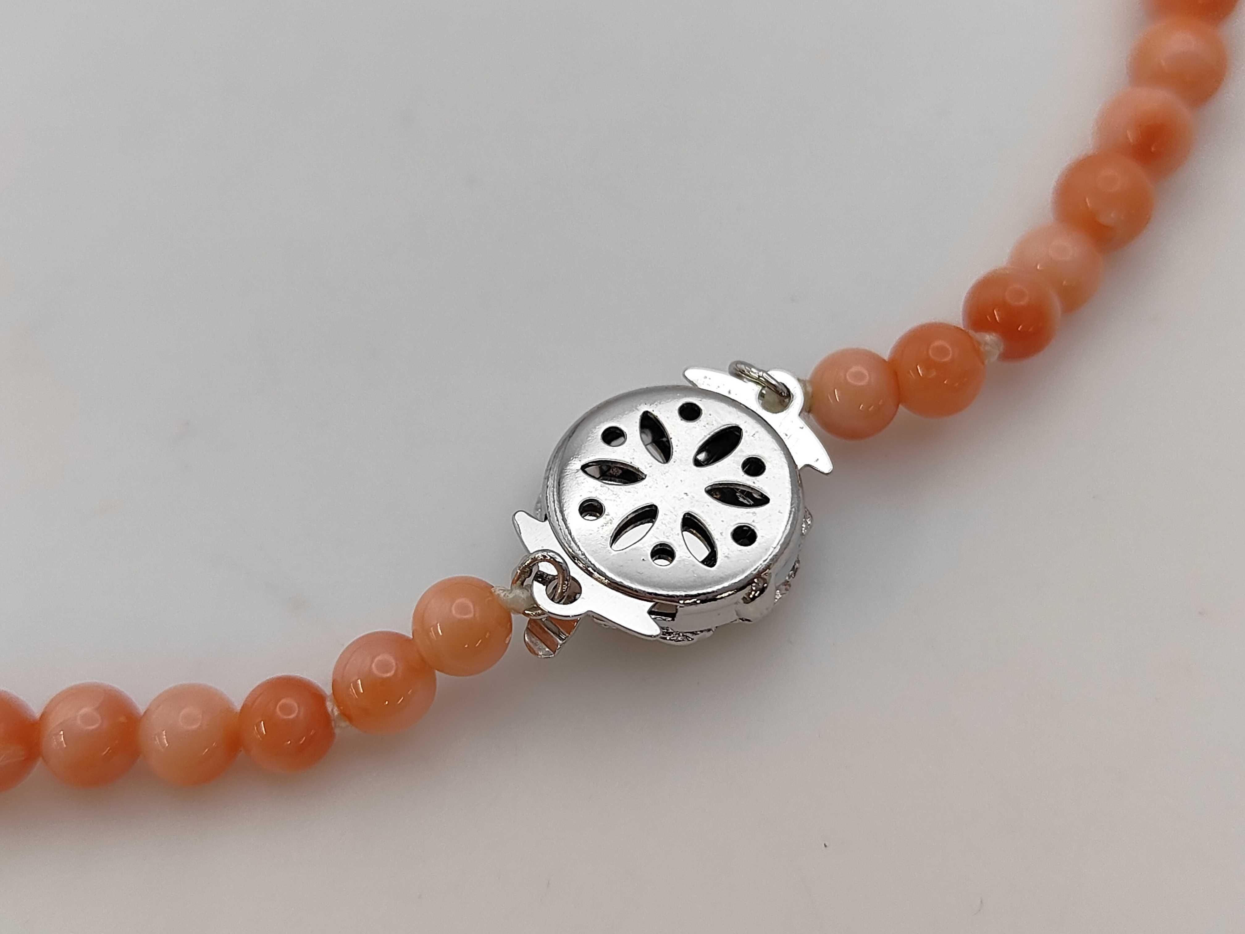 Graduated Salmon Pink Angel Skin Coral Bead Necklace