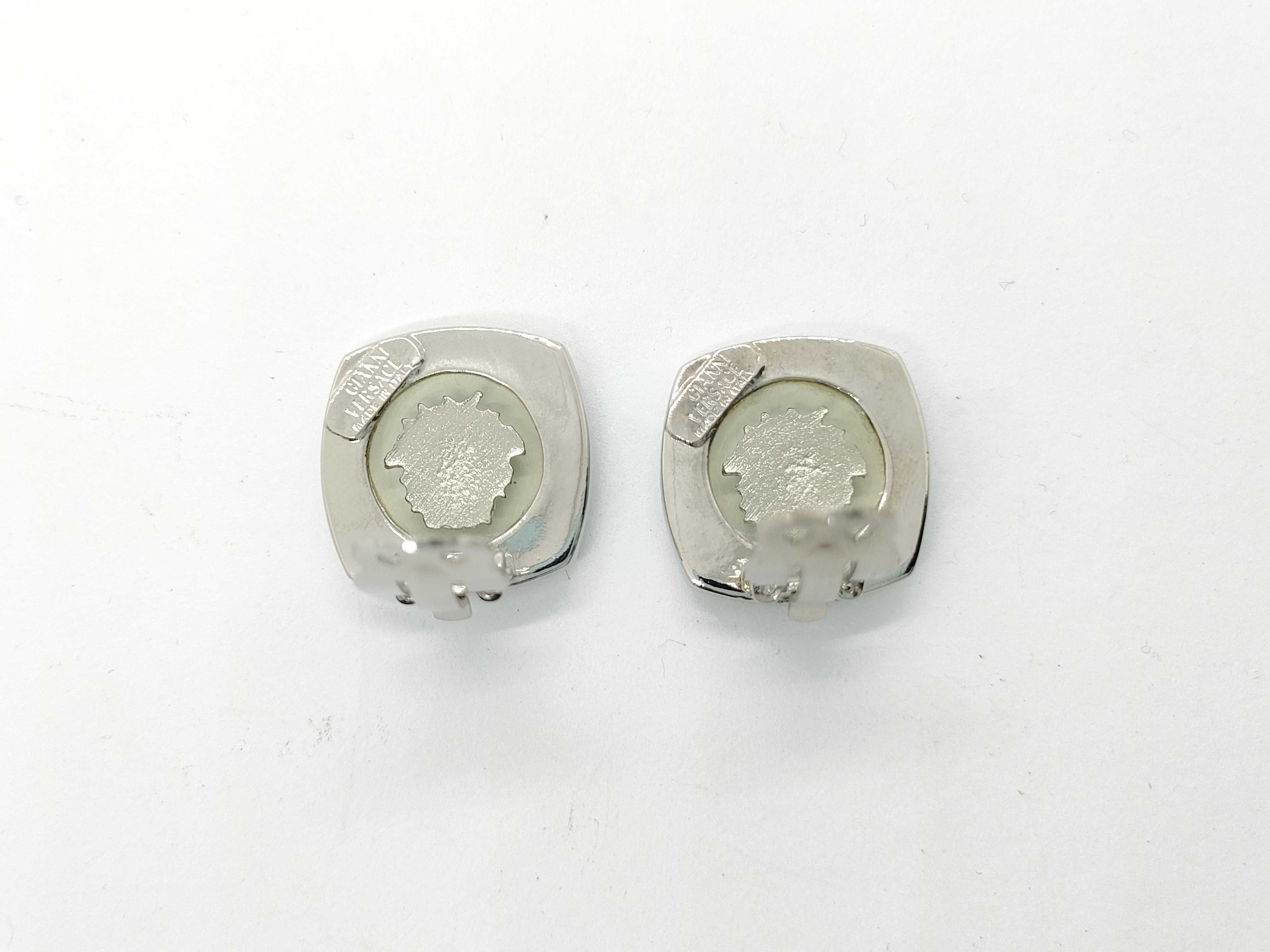 A Pair of Vintage Gianni Versace Silver-Toned Medusa Clip-On Earrings