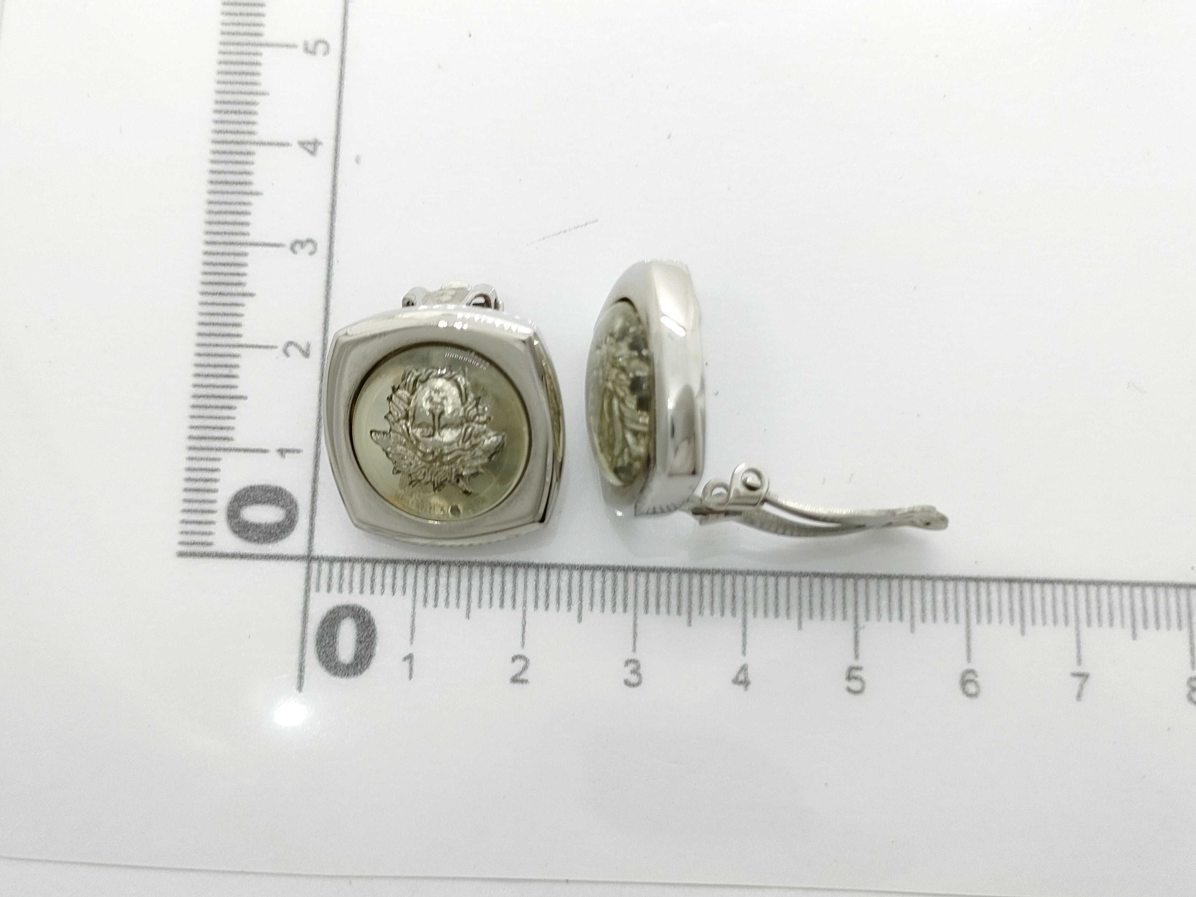 A Pair of Vintage Gianni Versace Silver-Toned Medusa Clip-On Earrings