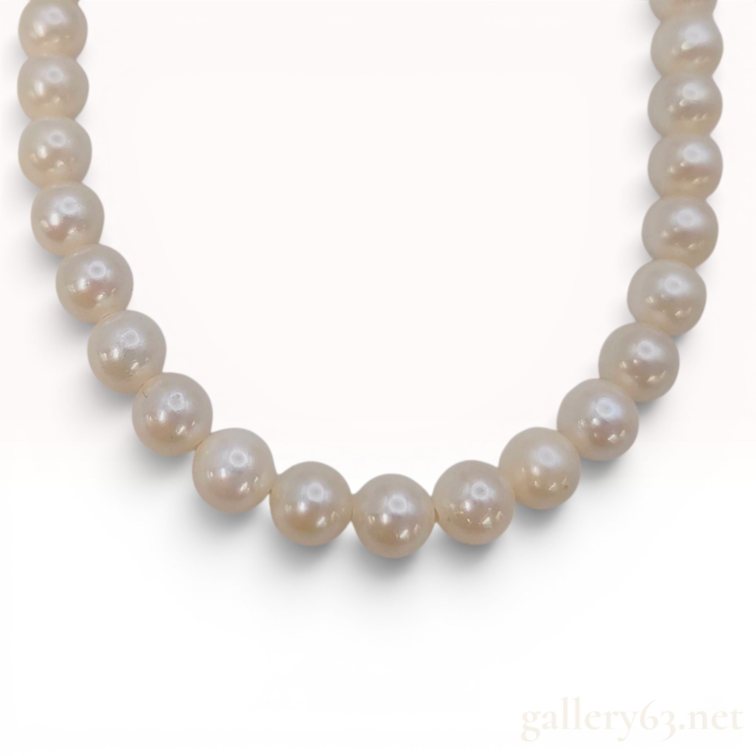 Long Cultured Pearl Necklace with Silver Filigree Clasp