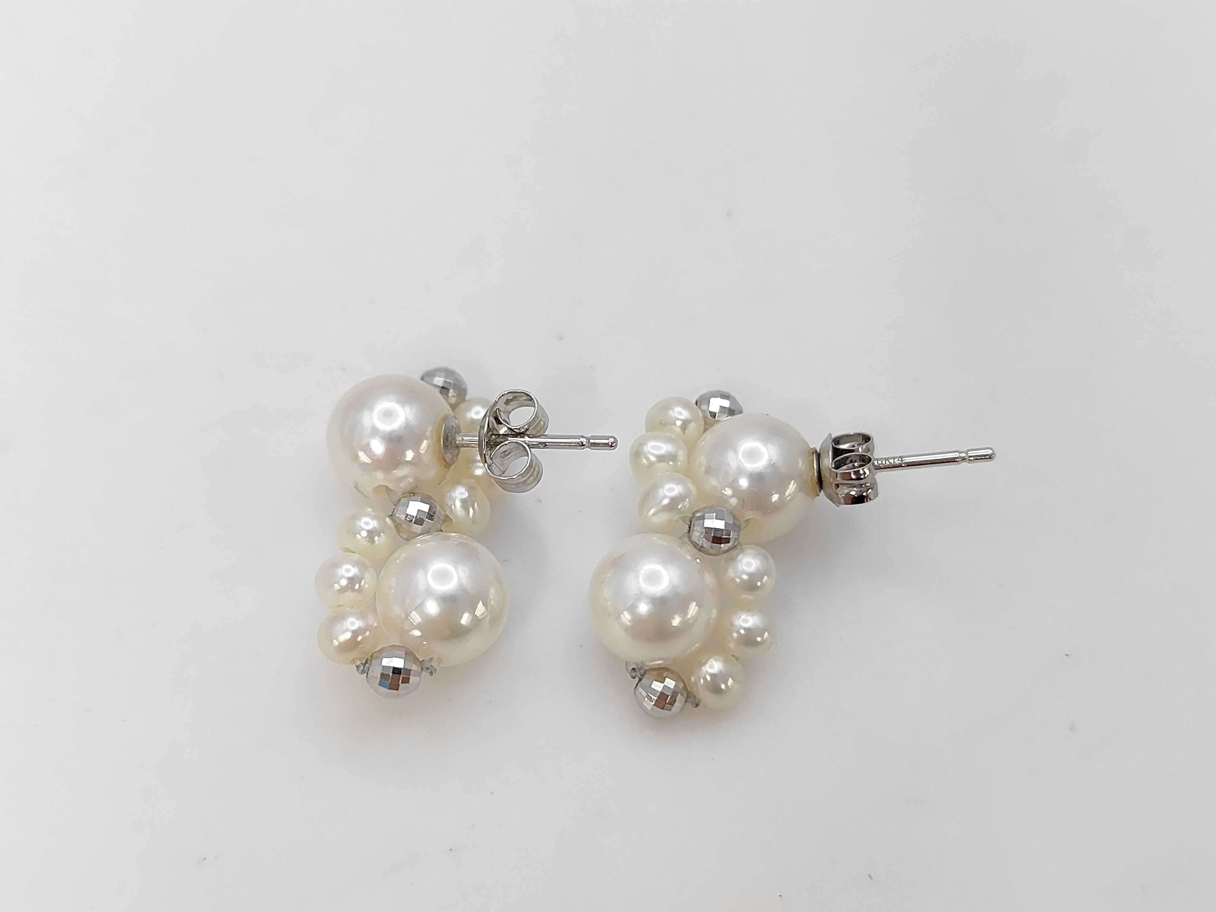 Kawasumi Cultured Pearl and 14K White Gold Necklace and Earring Set