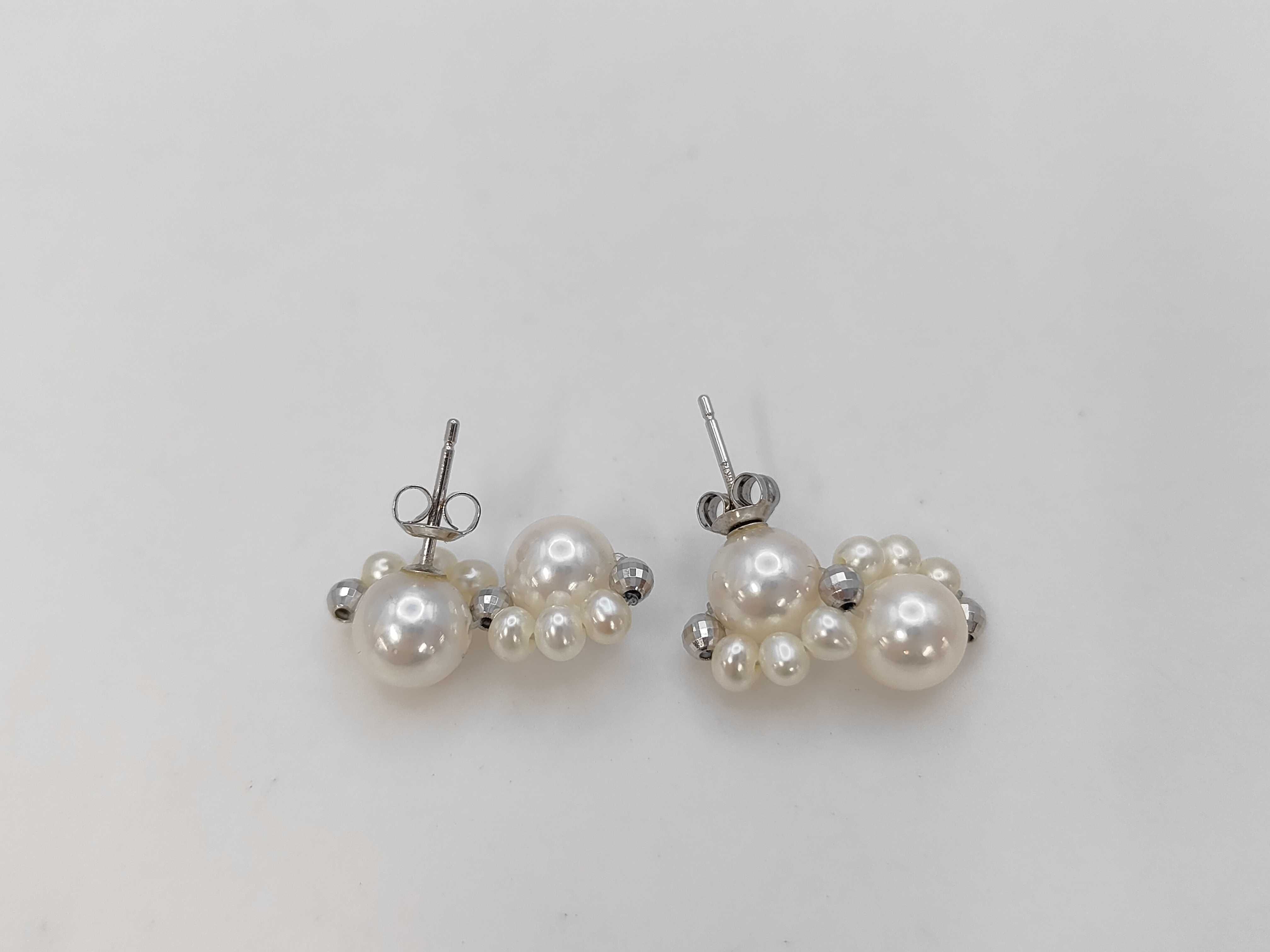 Kawasumi Cultured Pearl and 14K White Gold Necklace and Earring Set