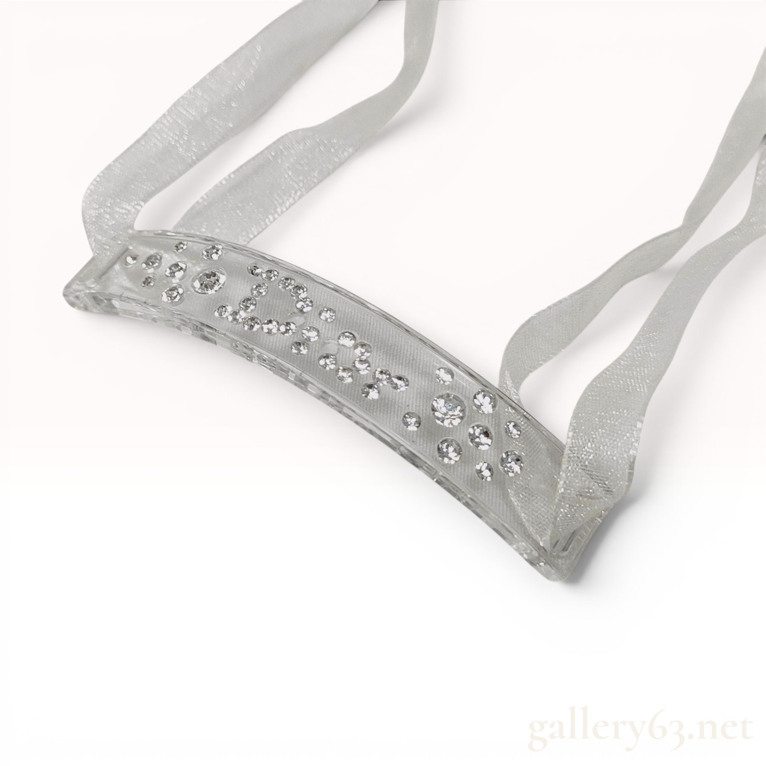 Christian Dior Crystal Logo Ribbon Choker Necklace