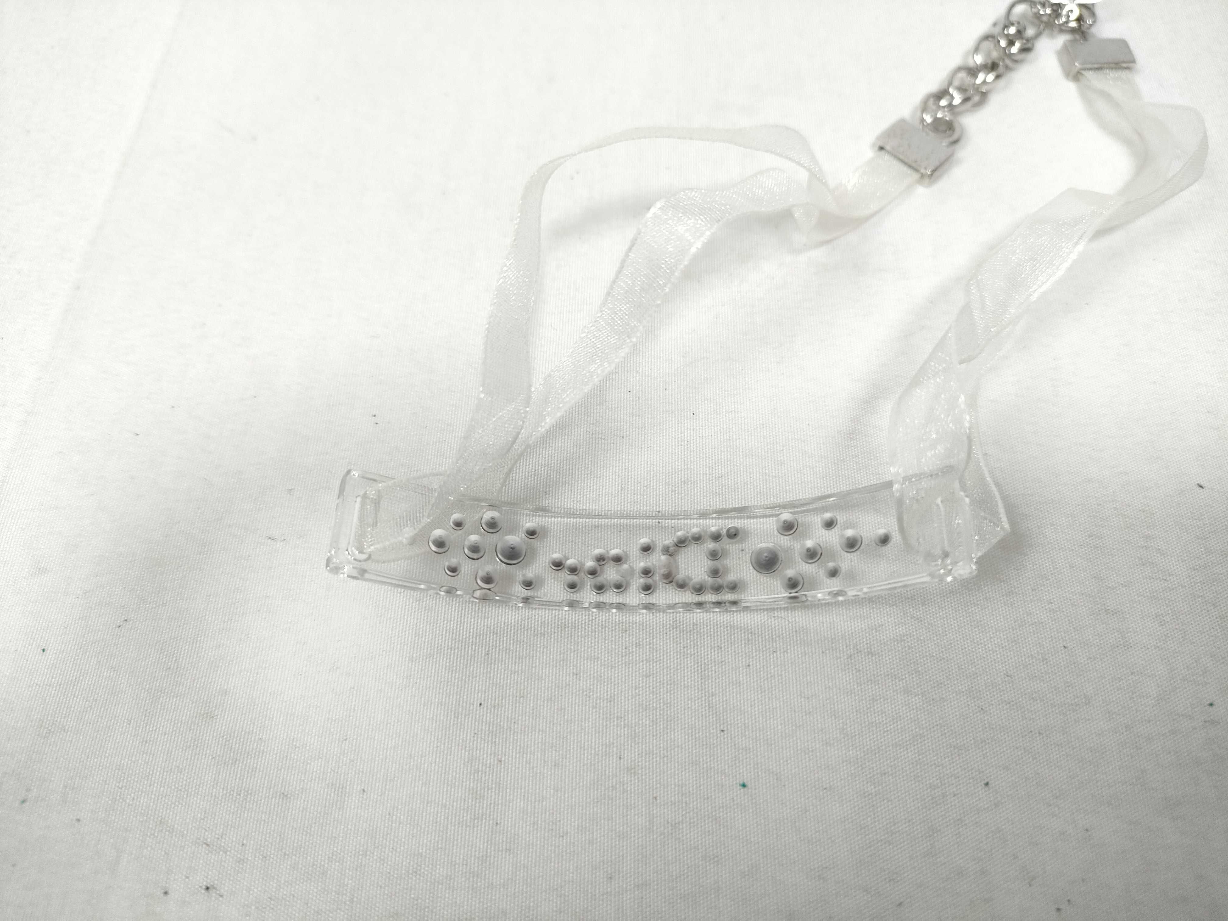 Christian Dior Crystal Logo Ribbon Choker Necklace