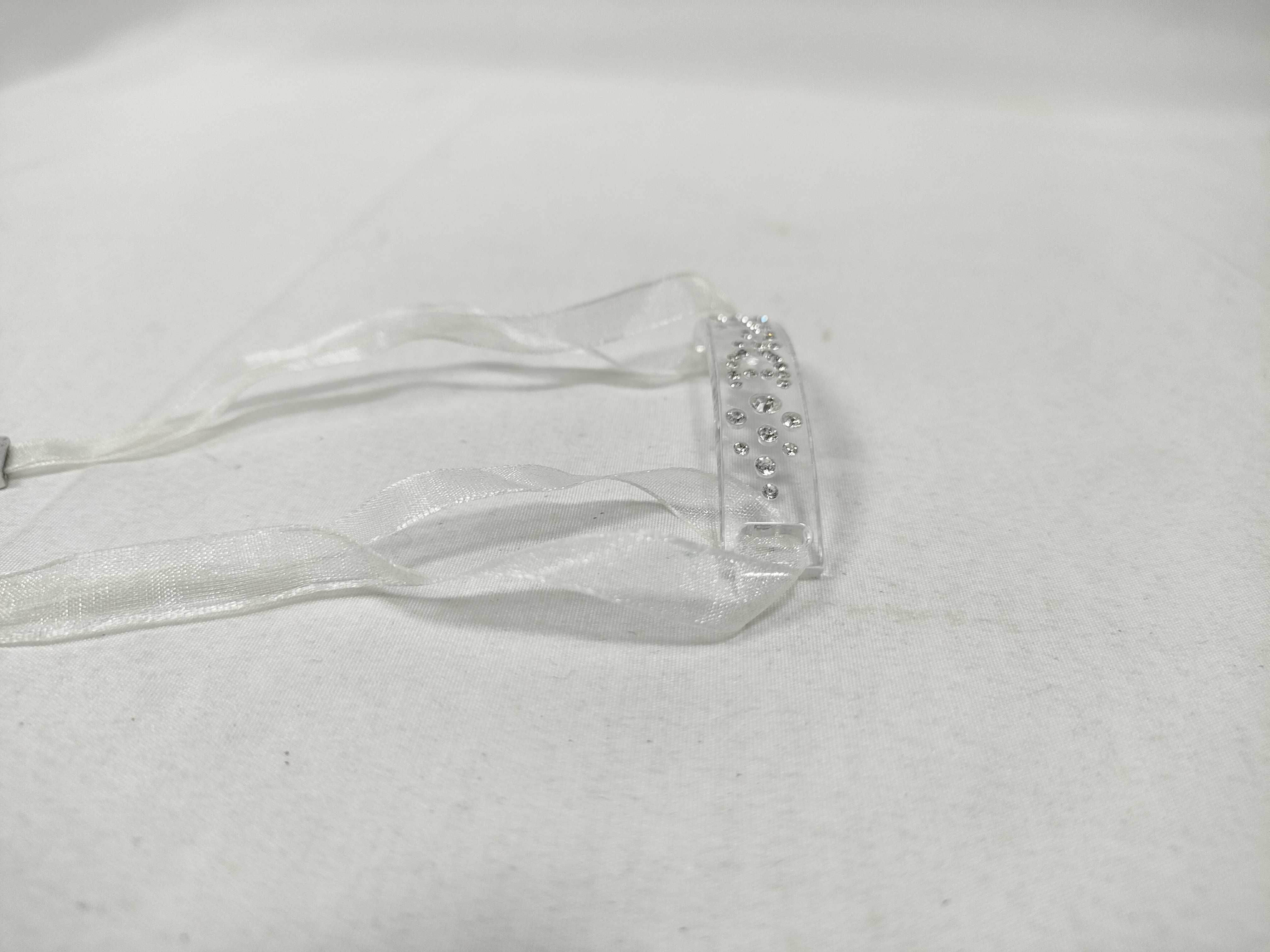 Christian Dior Crystal Logo Ribbon Choker Necklace