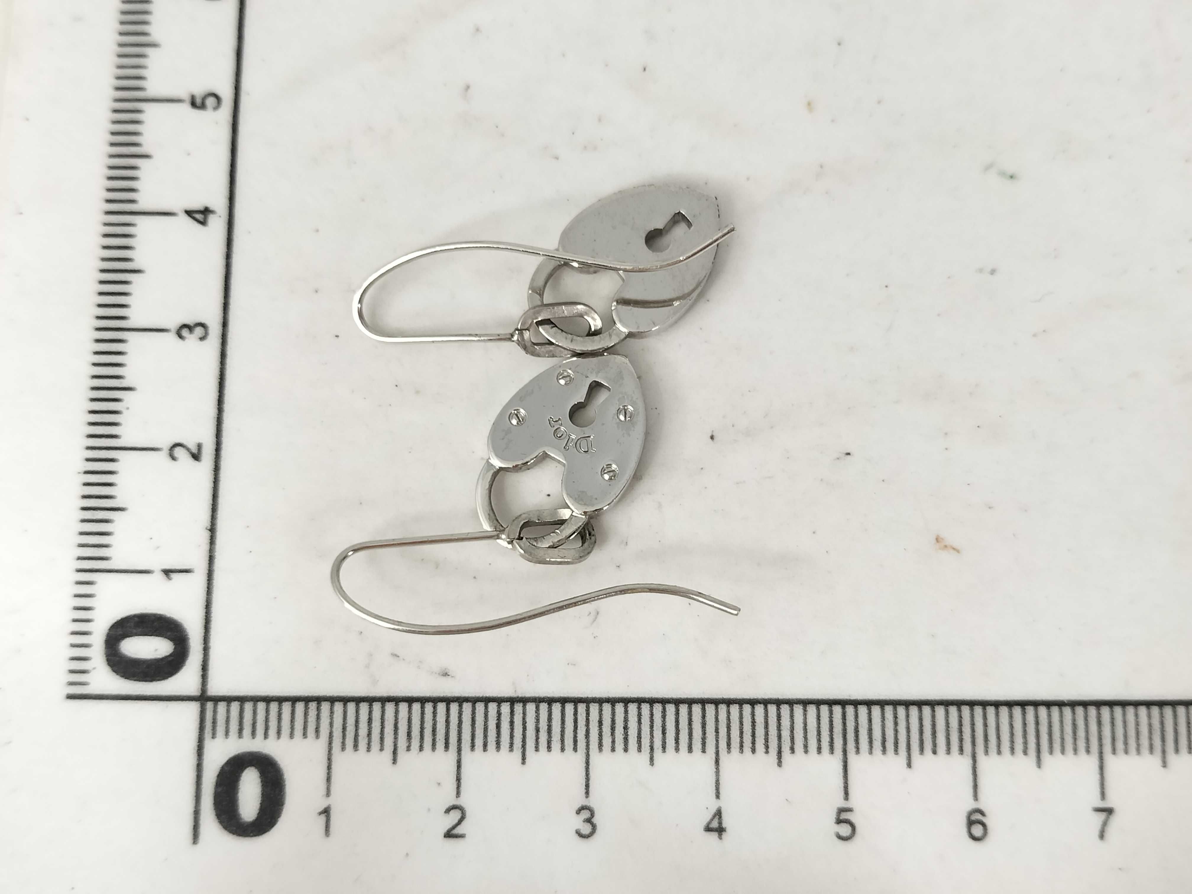 A Pair of Christian Dior Heart Padlock Drop Earrings