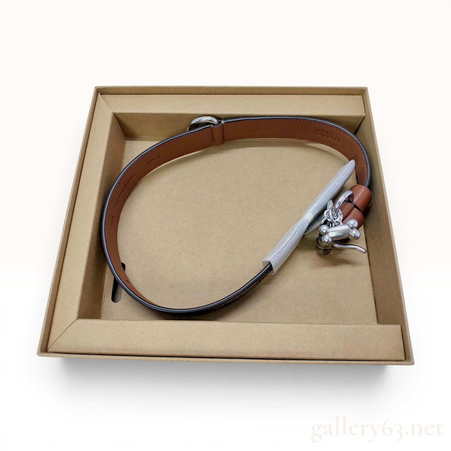 Coach Large Signature C Coated Canvas and Leather Dog Collar CH154 with Box