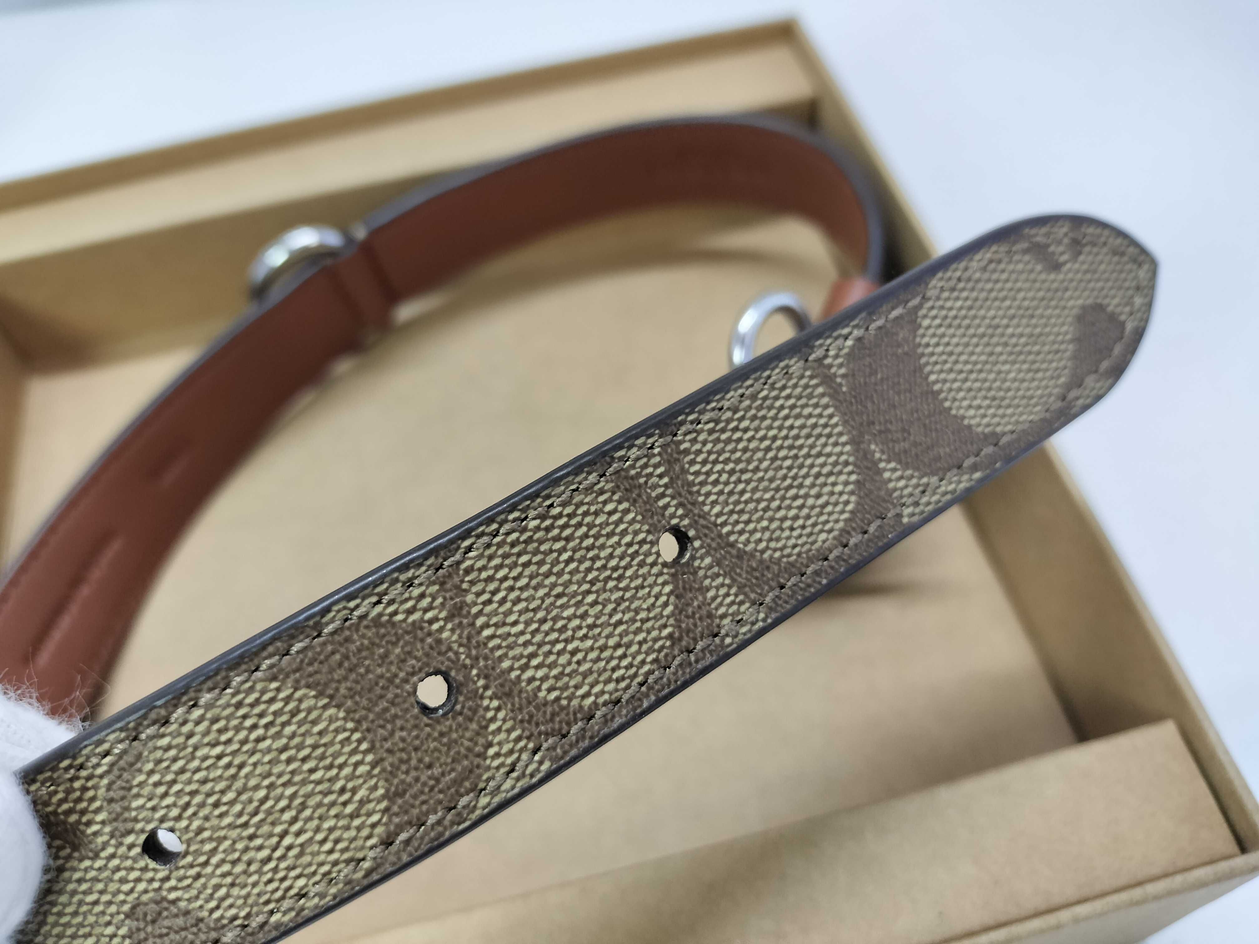 Coach Large Signature C Coated Canvas and Leather Dog Collar CH154 with Box
