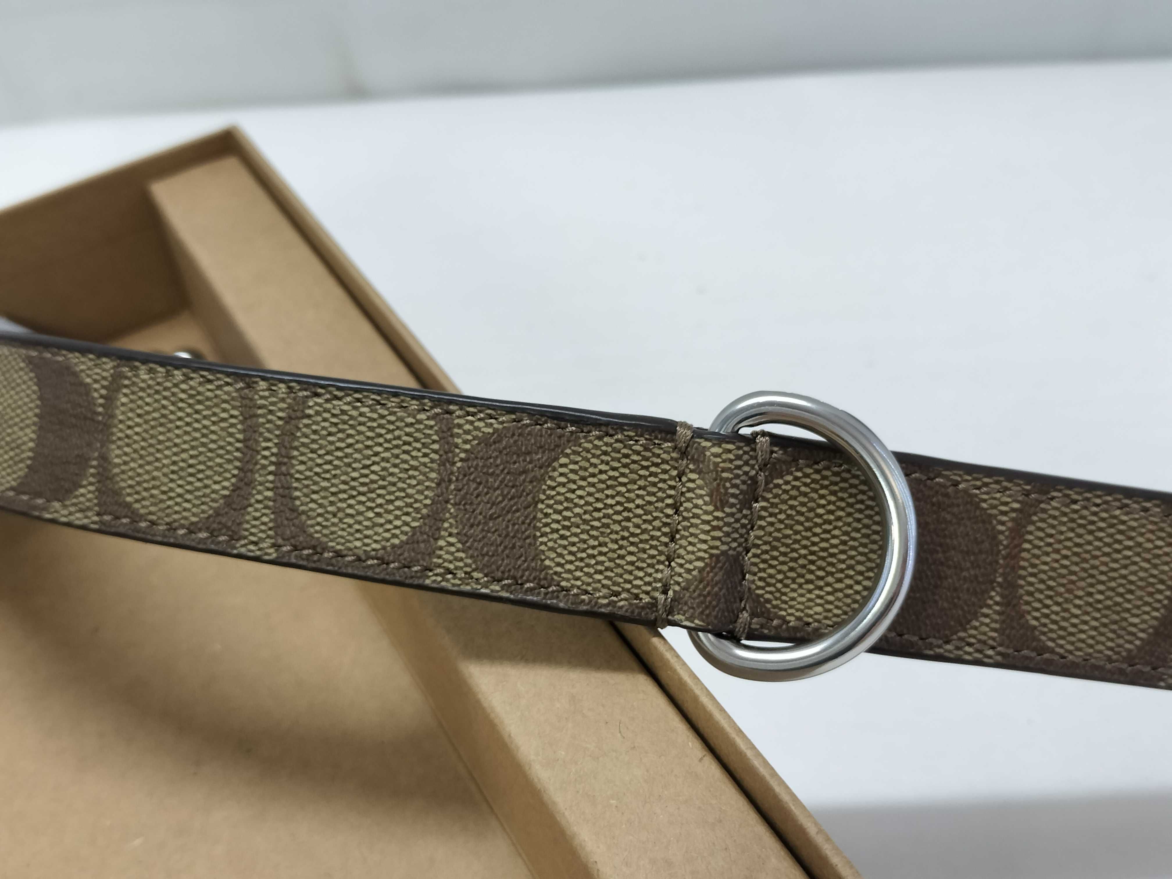 Coach Large Signature C Coated Canvas and Leather Dog Collar CH154 with Box