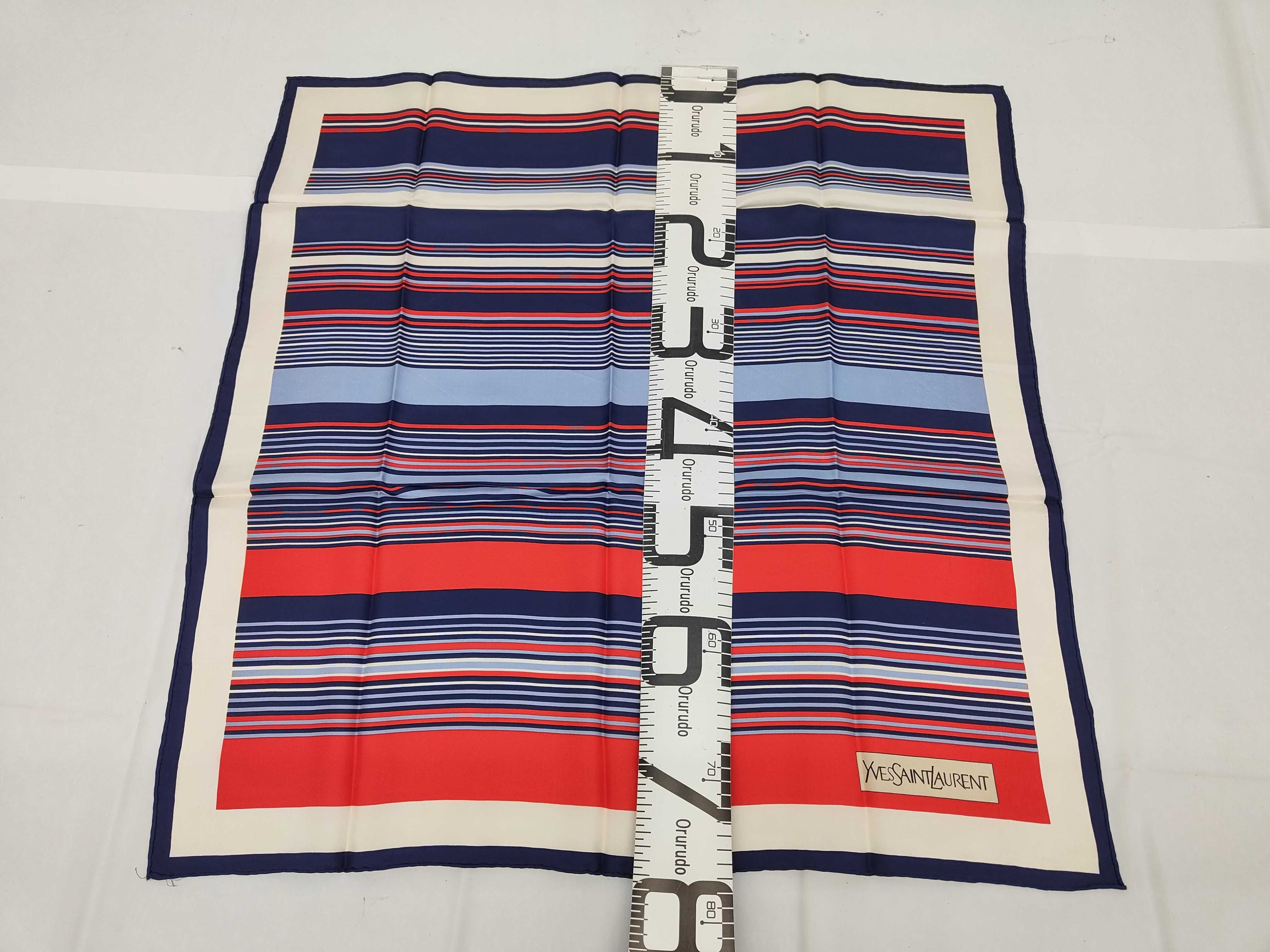 Yves Saint Laurent Striped Silk Scarf