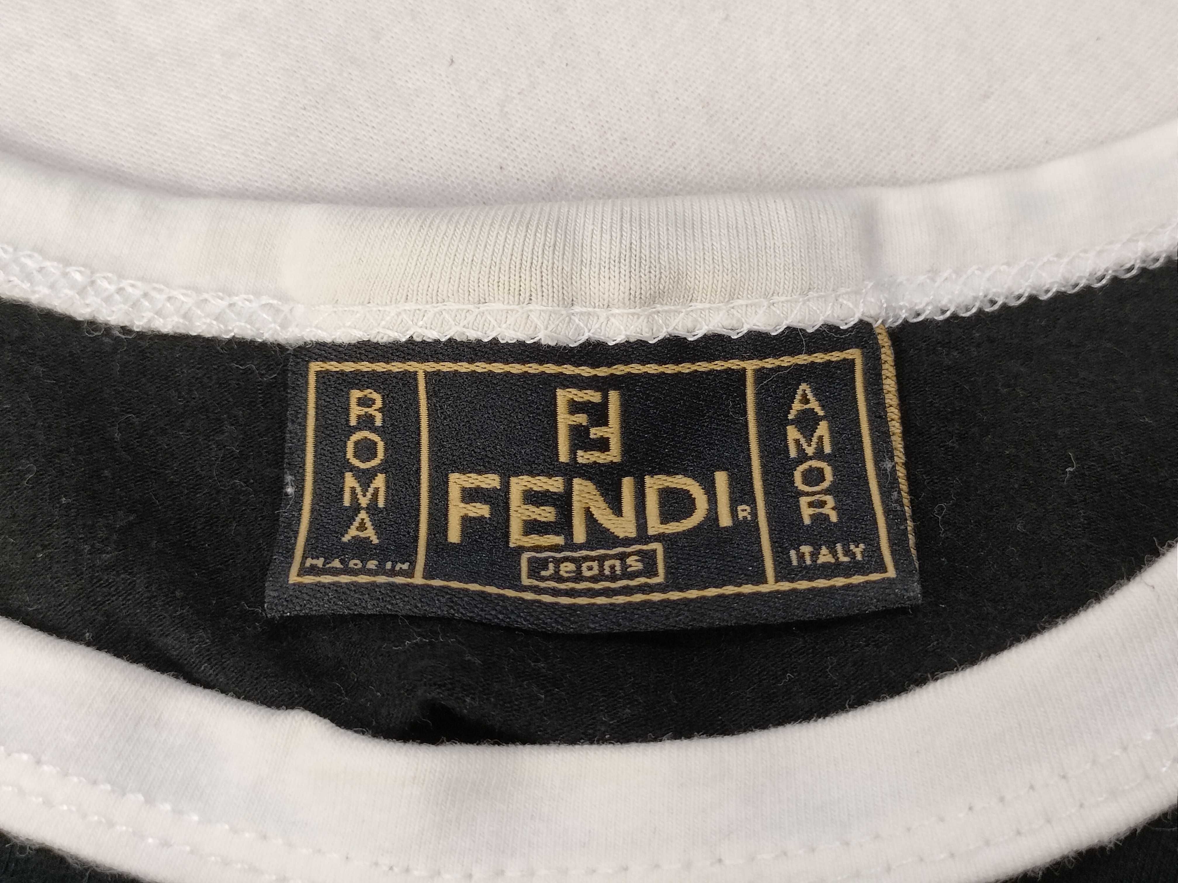 Fendi Jeans Vintage Black Cotton Blend Logo Band Tank Top