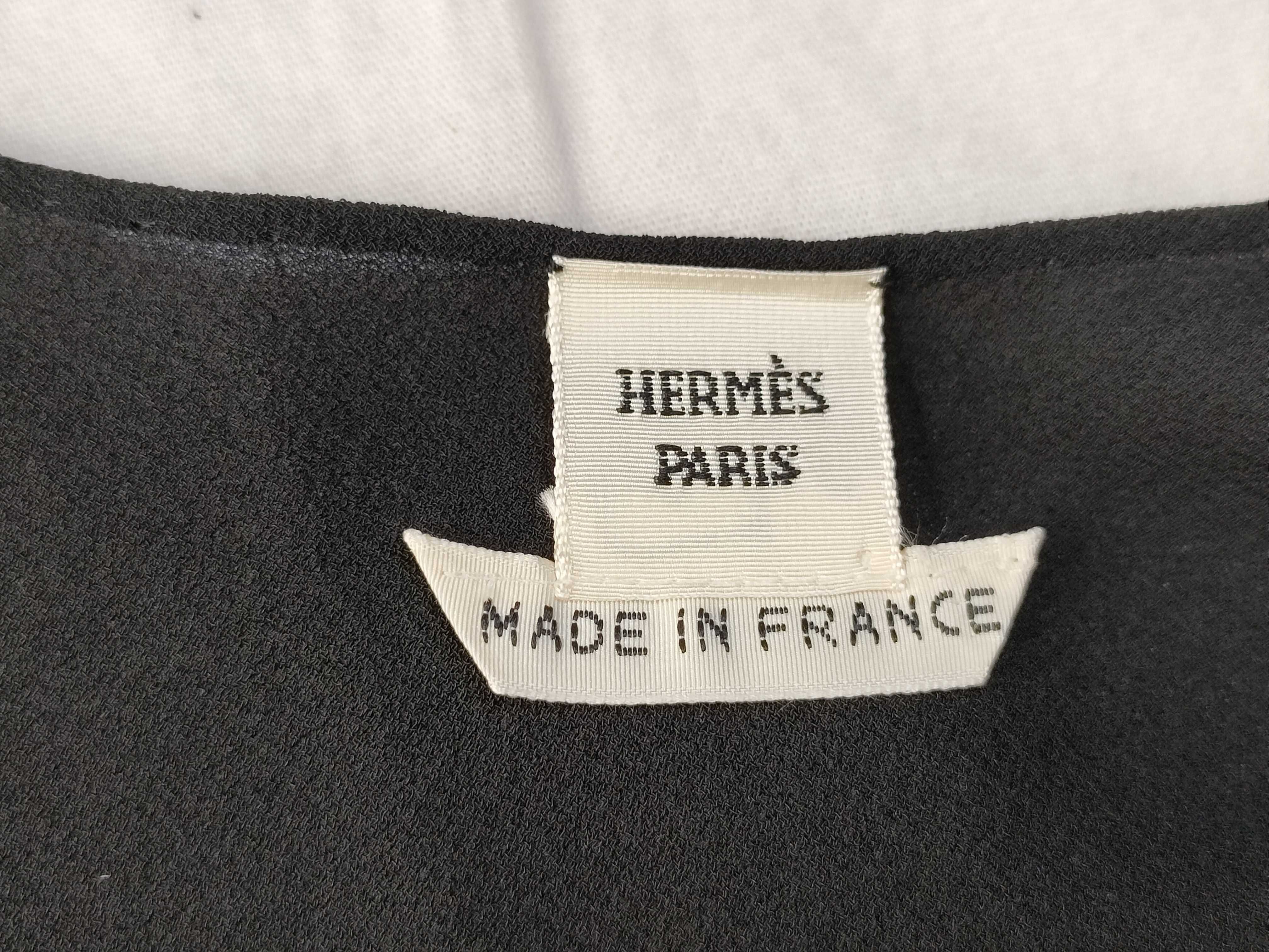 Hermes Black Silk Sleeveless Scoop Neck Top