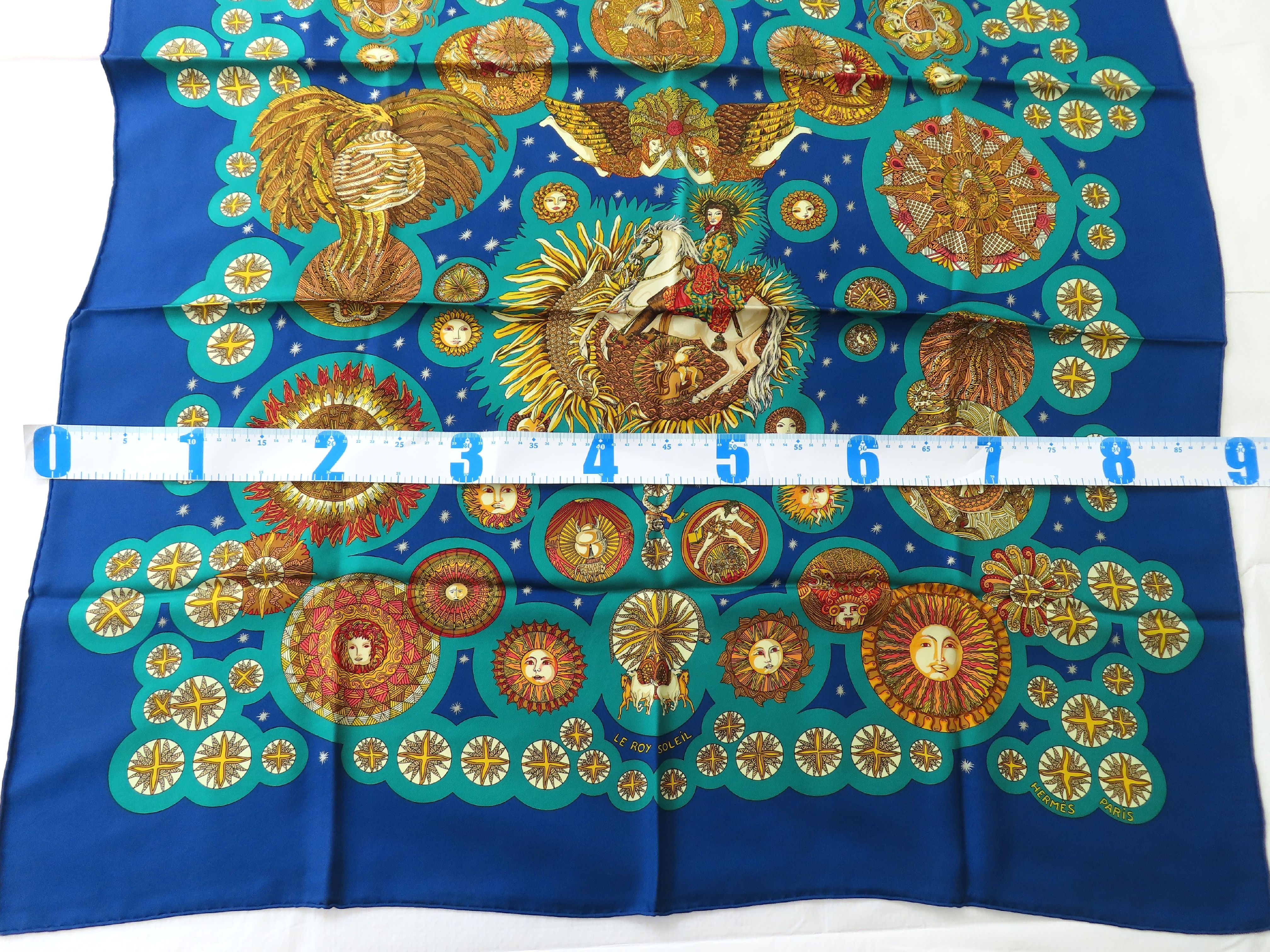 Hermes Le Roy Soleil Silk Carre 90 Scarf by Annie Faivre