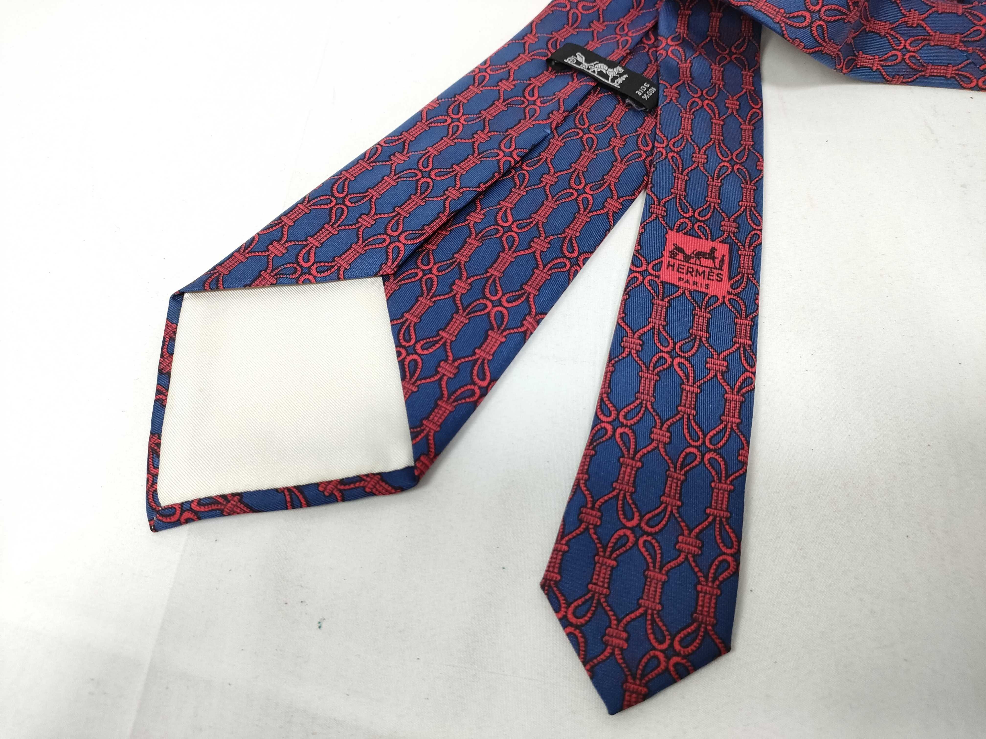Hermes Rope Motif Silk Necktie with Box