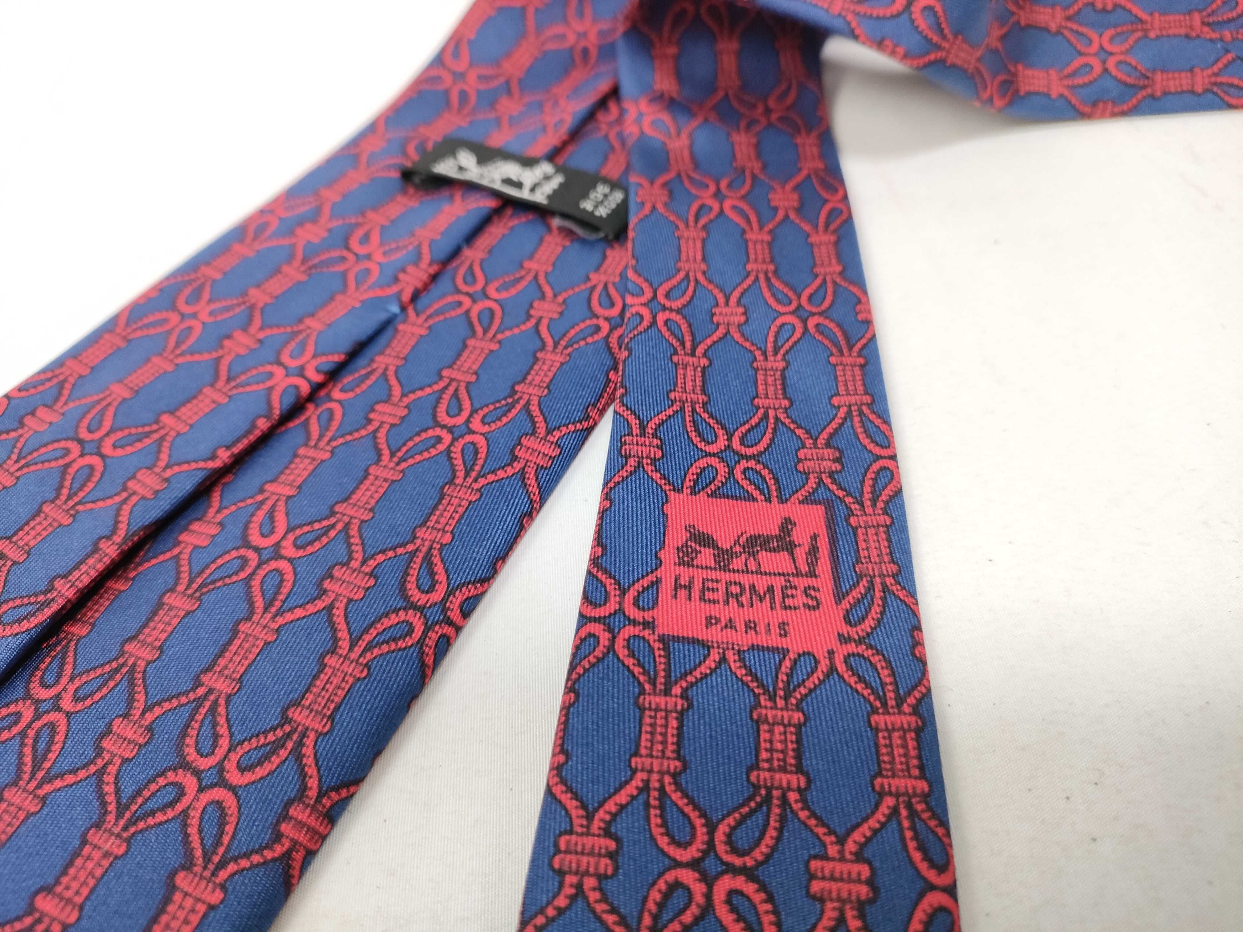 Hermes Rope Motif Silk Necktie with Box