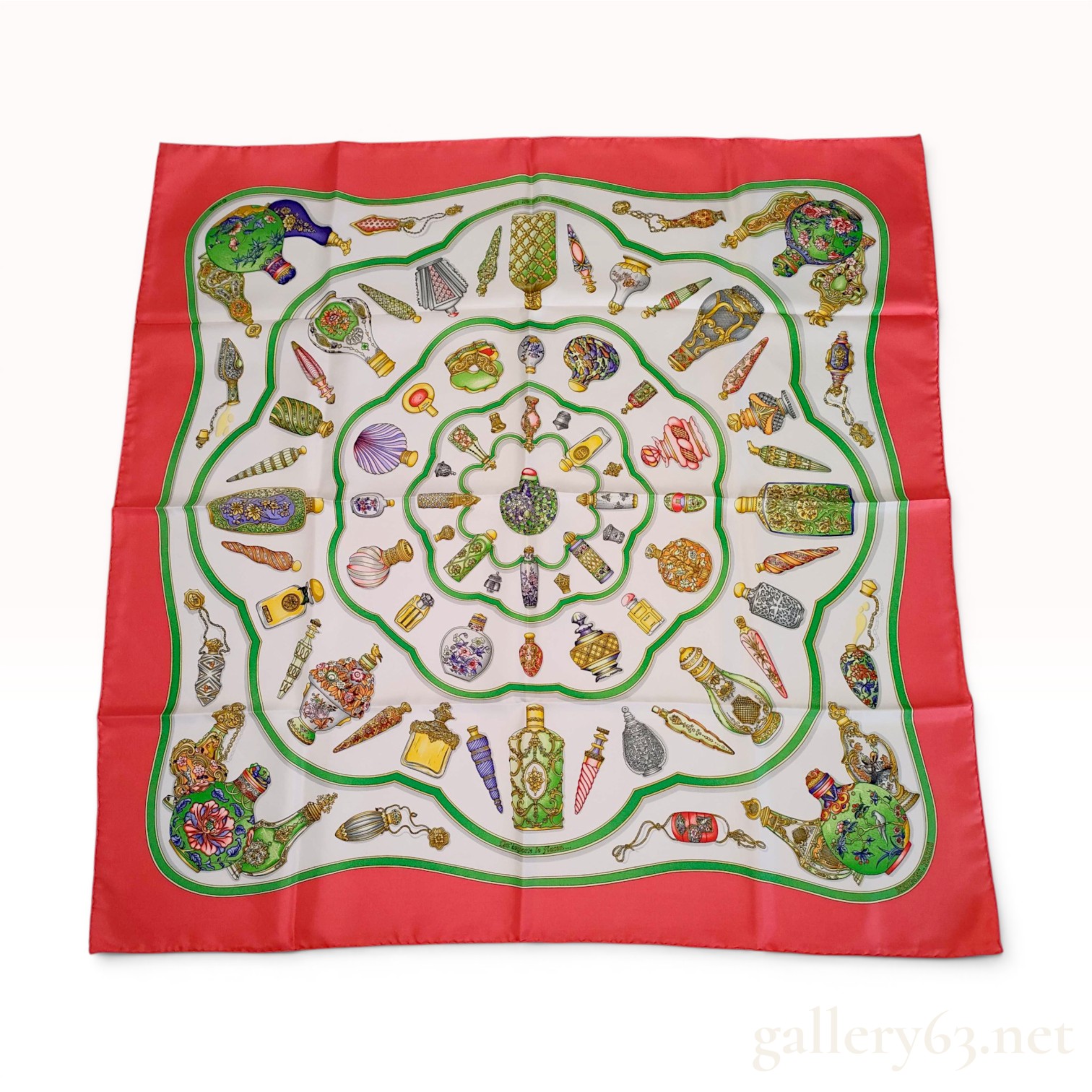 Hermes Qu importe le flacon Silk Carre 90 Scarf with Box