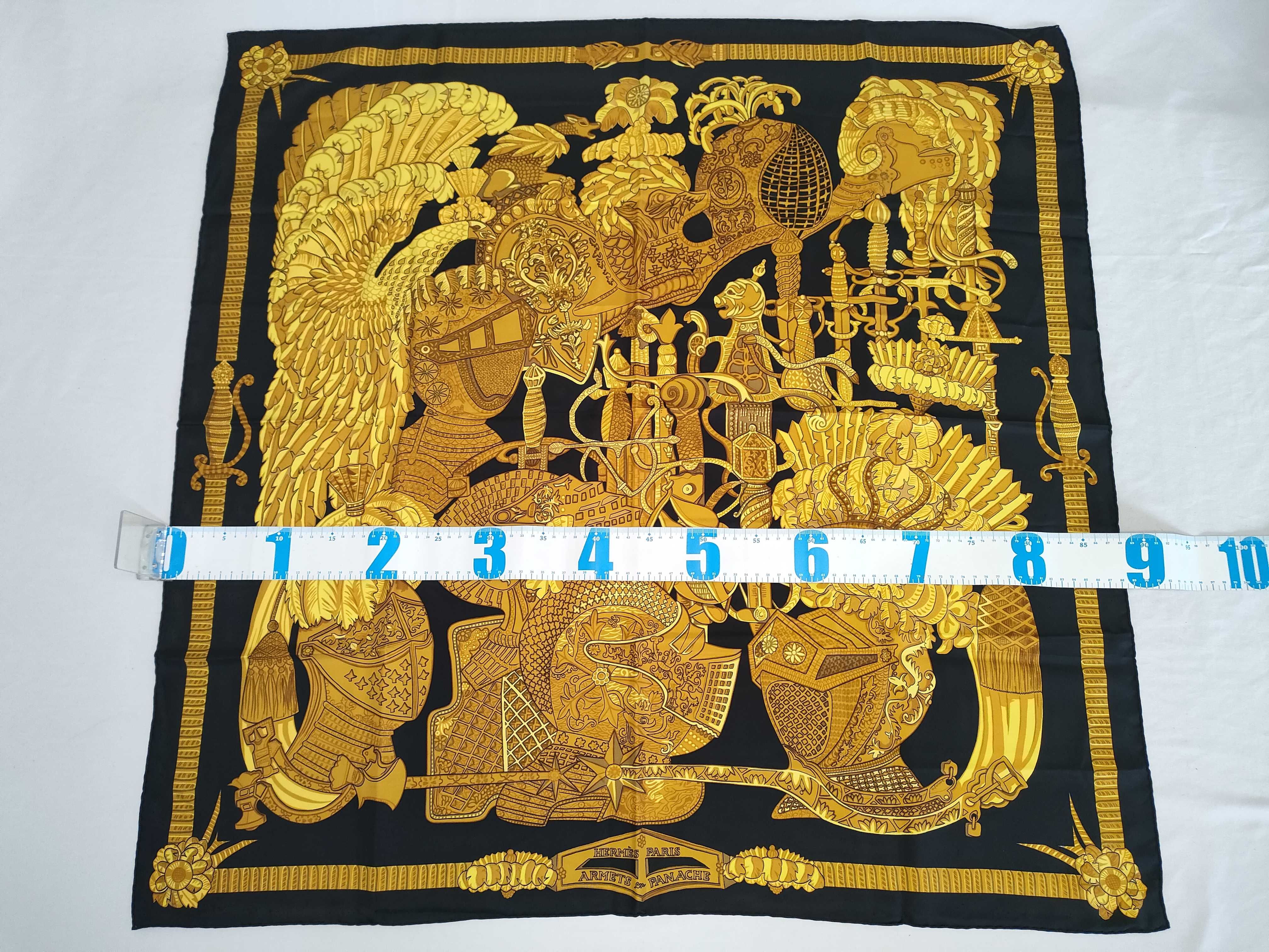 Hermes Armets en Panache Silk Scarf 90cm Carre by Annie Faivre with Box