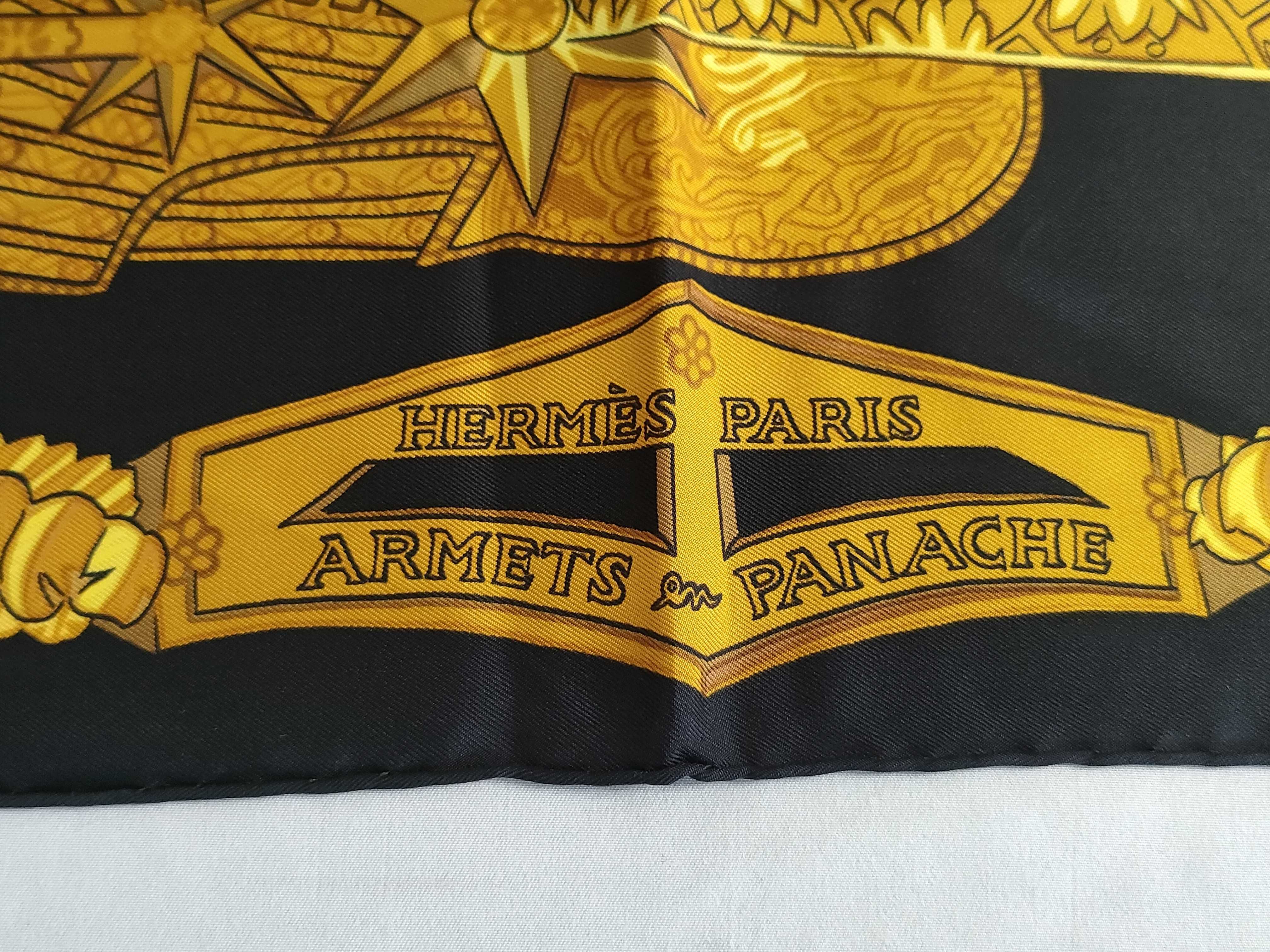 Hermes Armets en Panache Silk Scarf 90cm Carre by Annie Faivre with Box