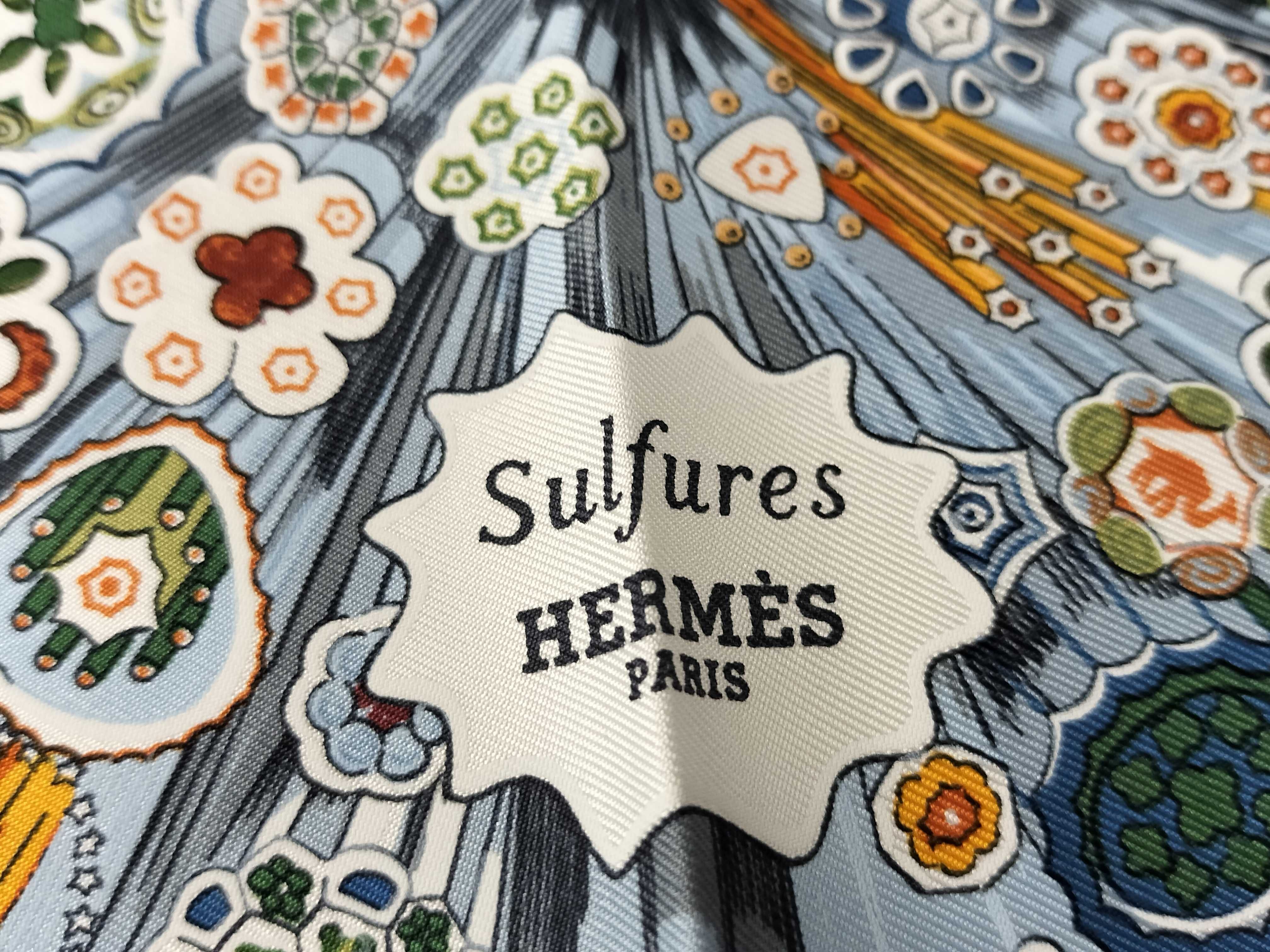 Hermes Sulfures Silk Gavroche Scarf