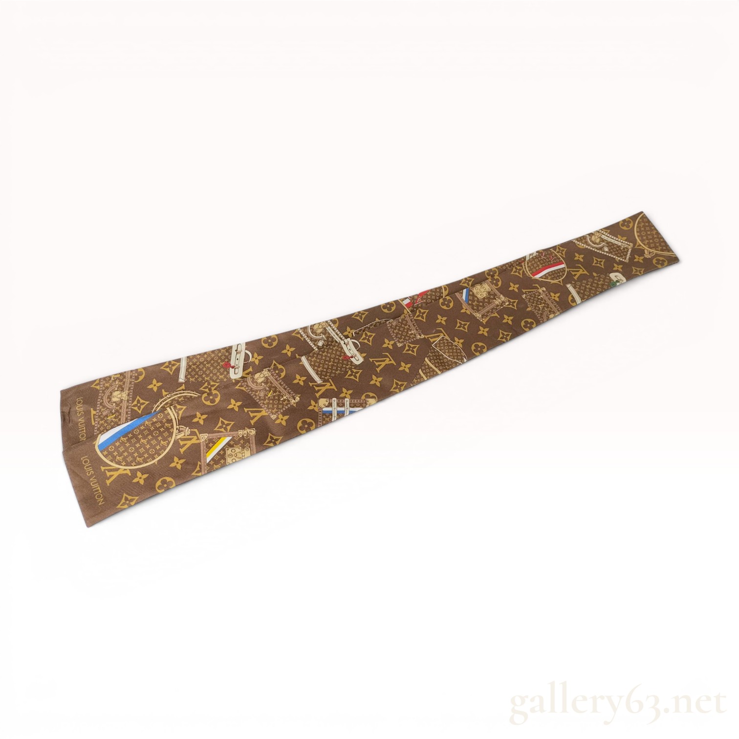 Louis Vuitton Monogram Trunk Bandeau Silk Scarf