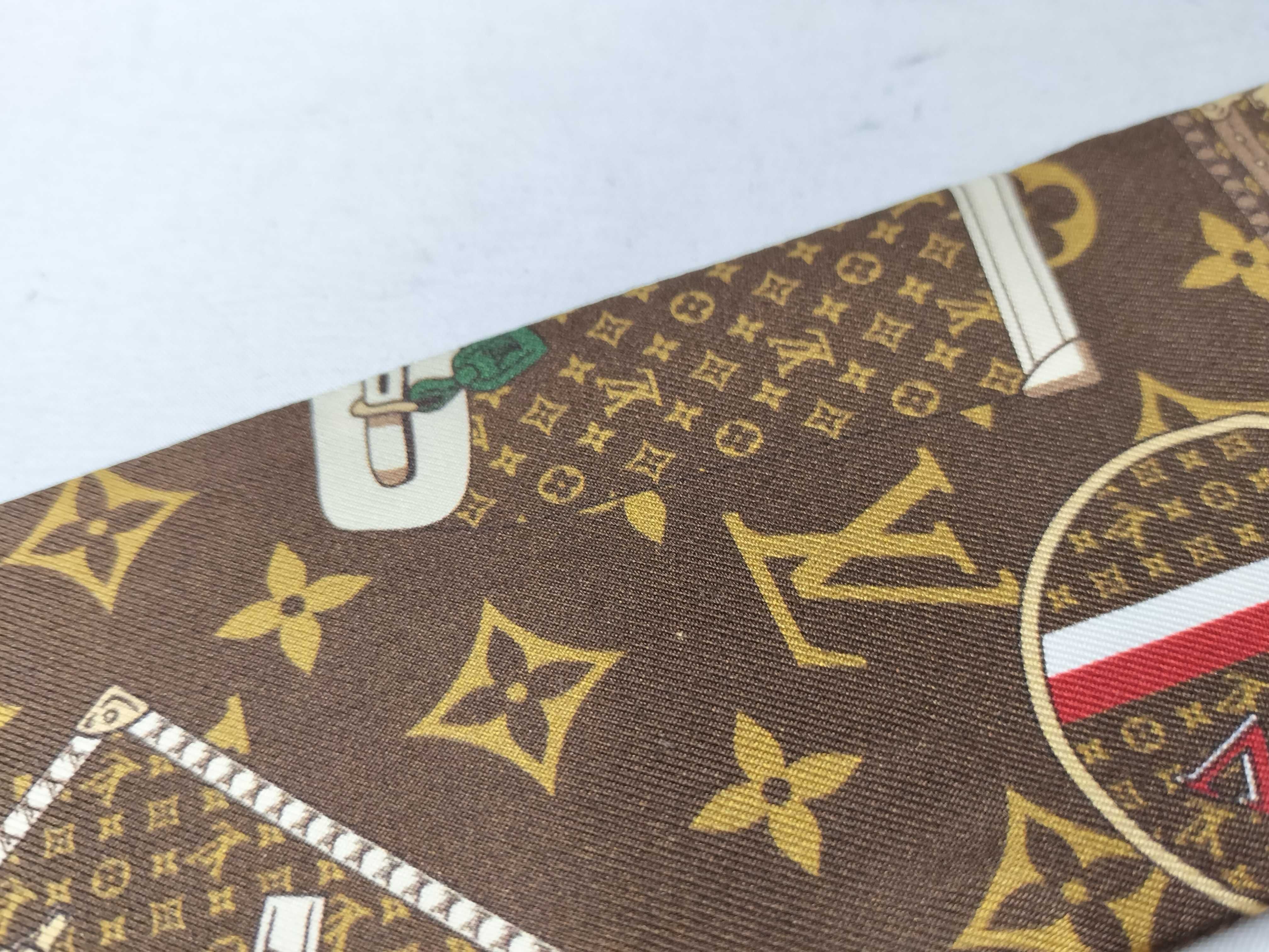 Louis Vuitton Monogram Trunk Bandeau Silk Scarf