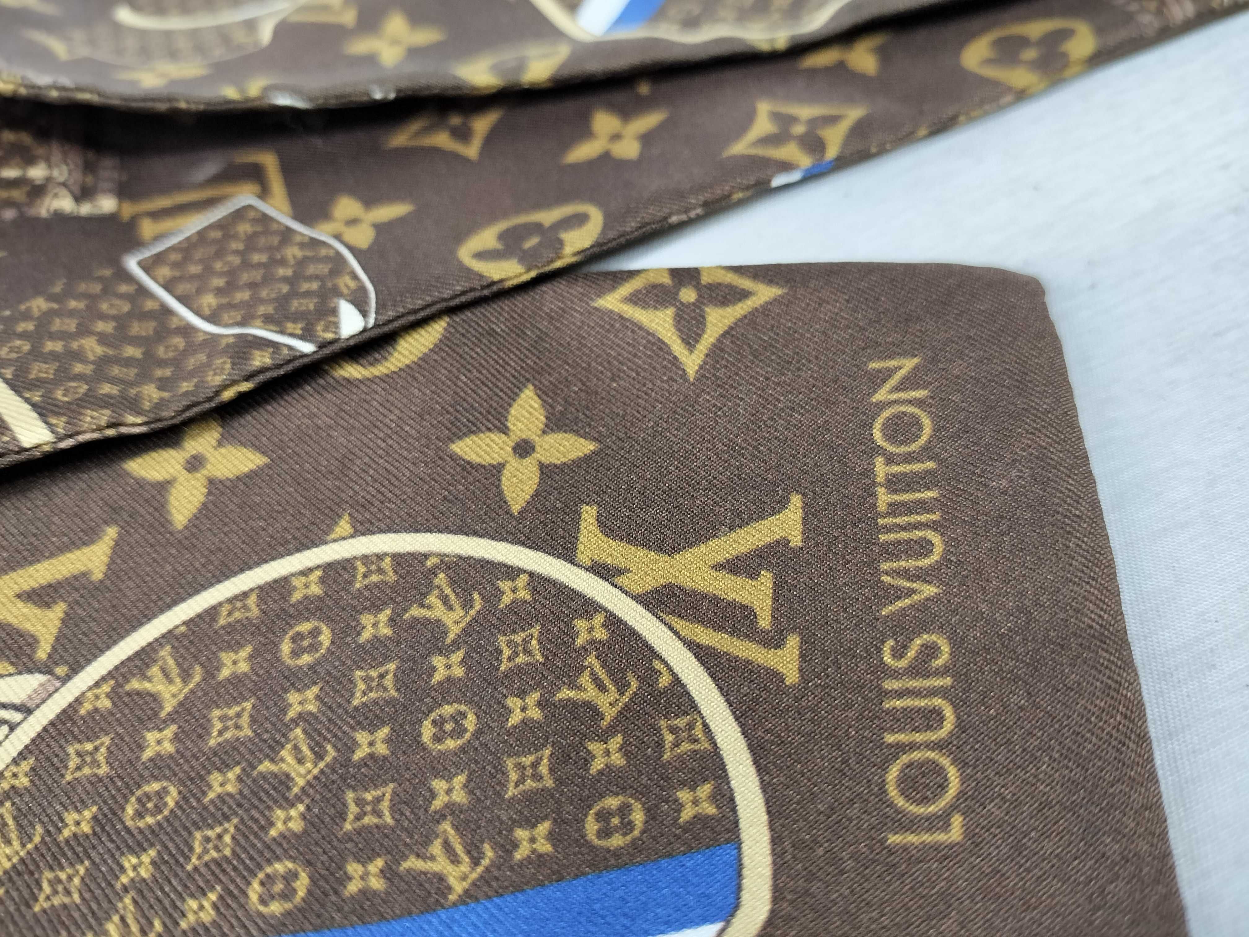 Louis Vuitton Monogram Trunk Bandeau Silk Scarf