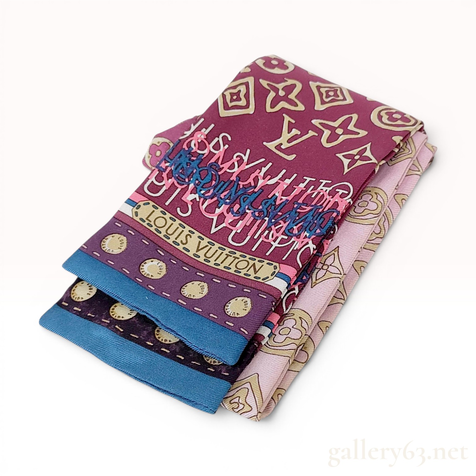 Louis Vuitton Ombre Monogram and Graffiti Silk Bandeau Scarf