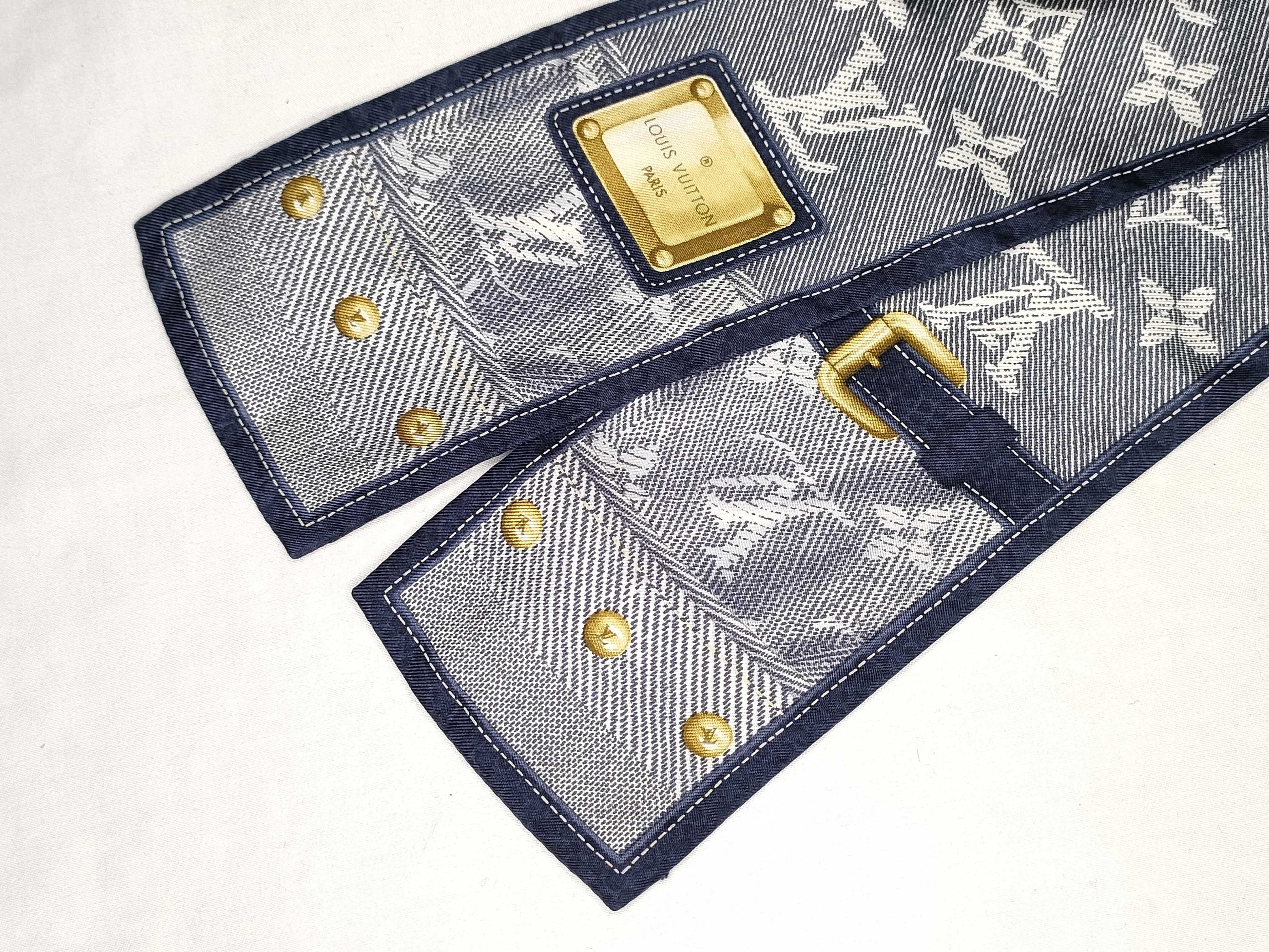 Louis Vuitton Monogram Denim Silk Bandeau Scarf