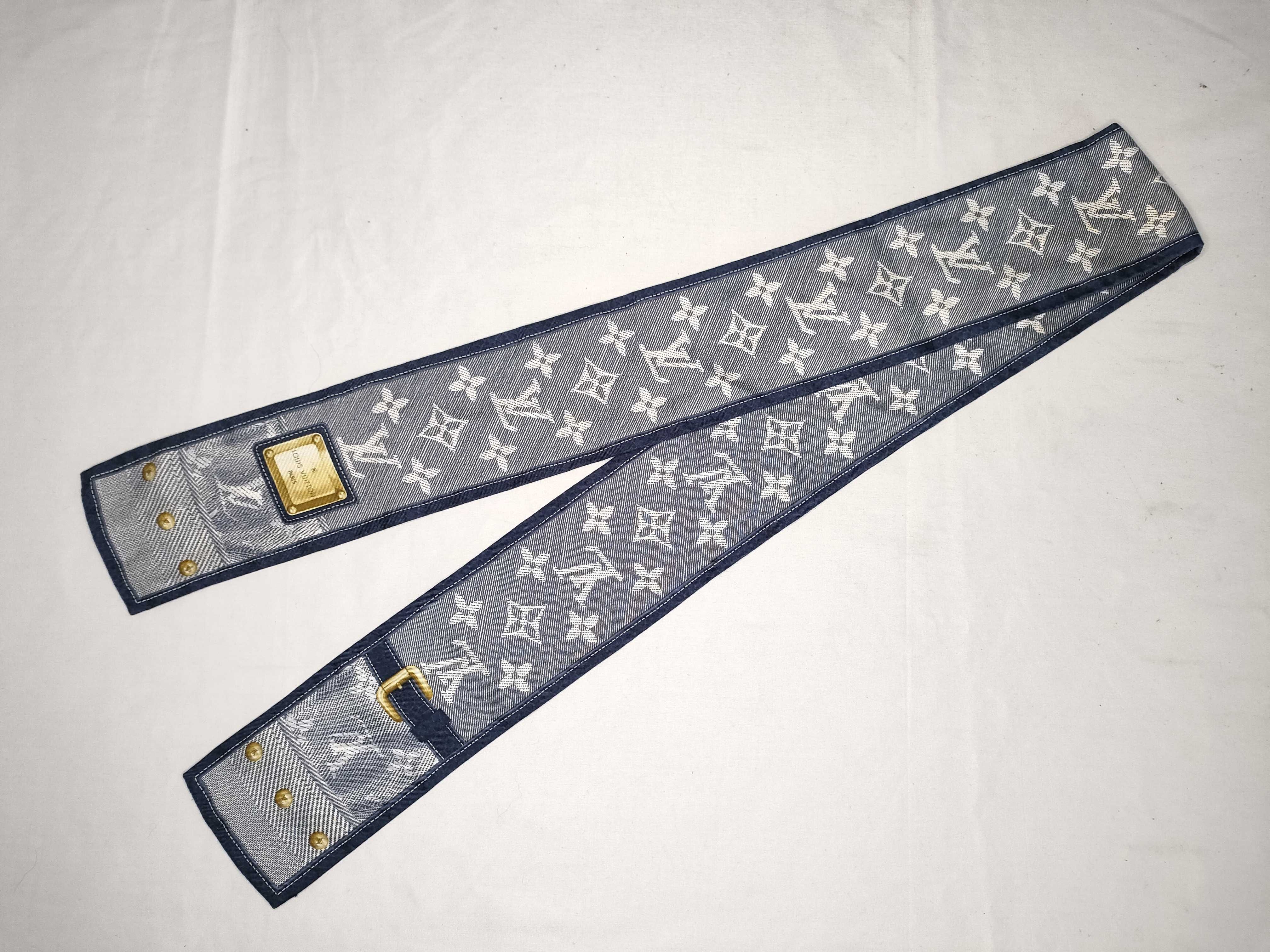 Louis Vuitton Monogram Denim Silk Bandeau Scarf