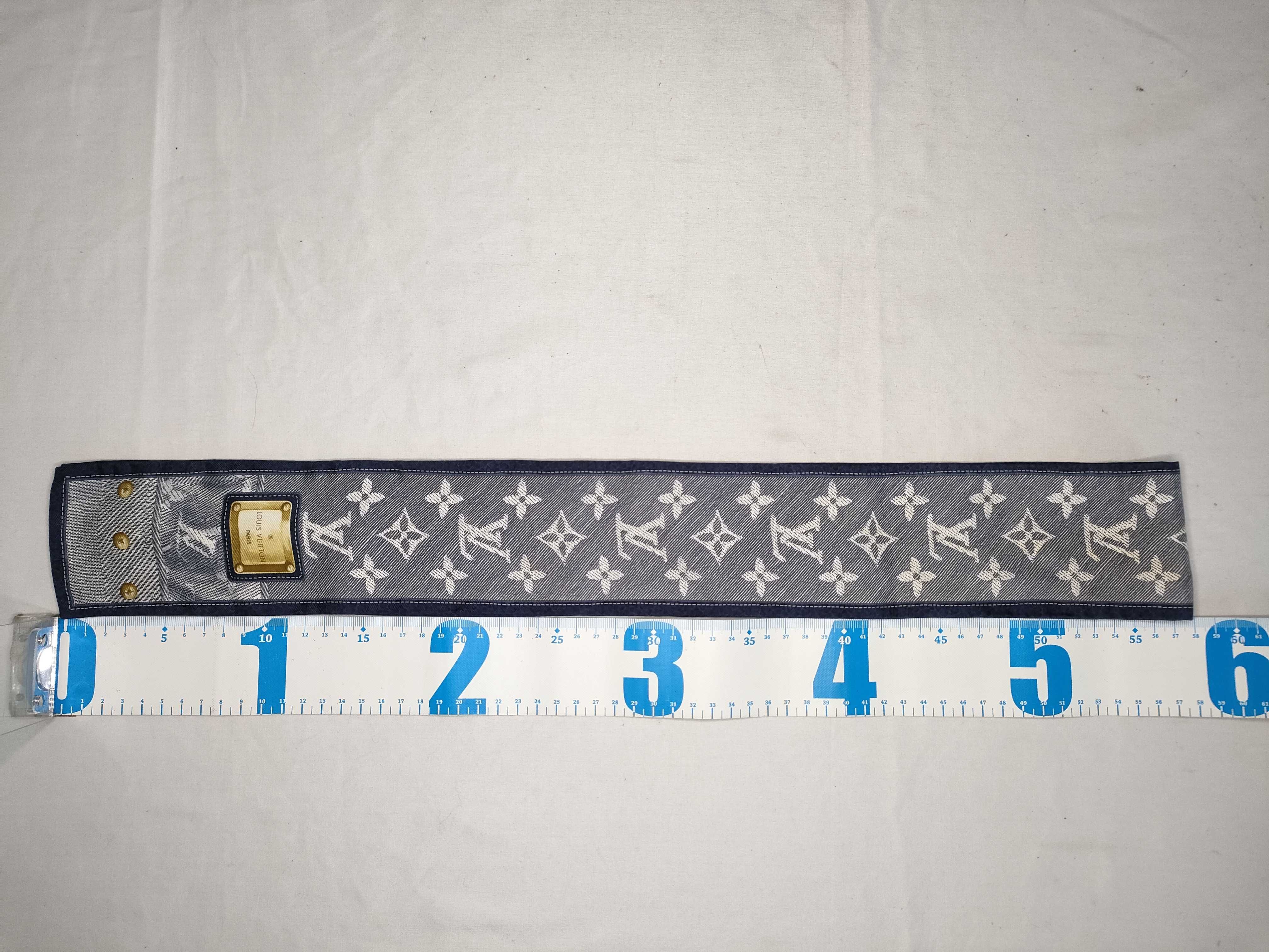 Louis Vuitton Monogram Denim Silk Bandeau Scarf