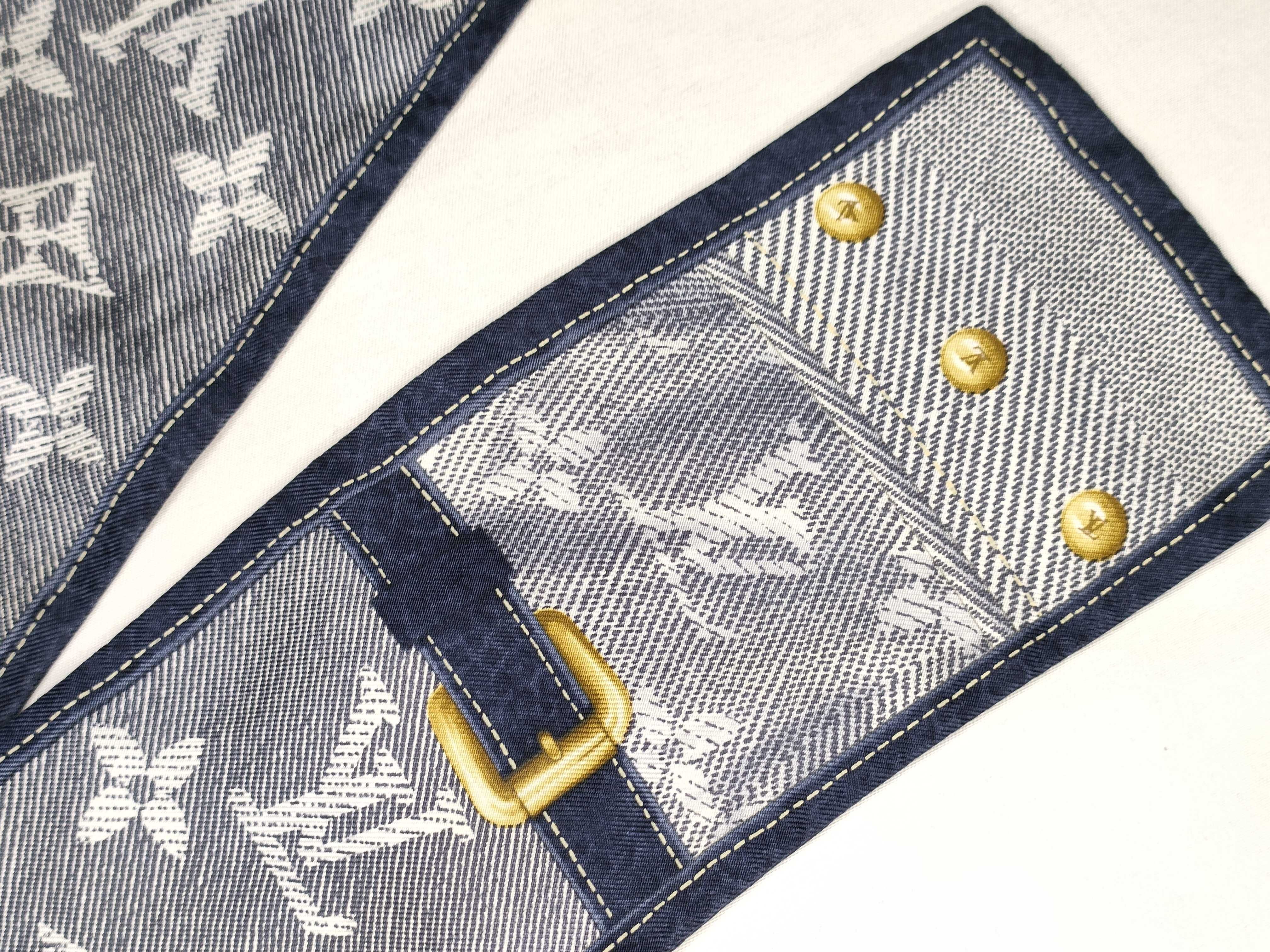 Louis Vuitton Monogram Denim Silk Bandeau Scarf