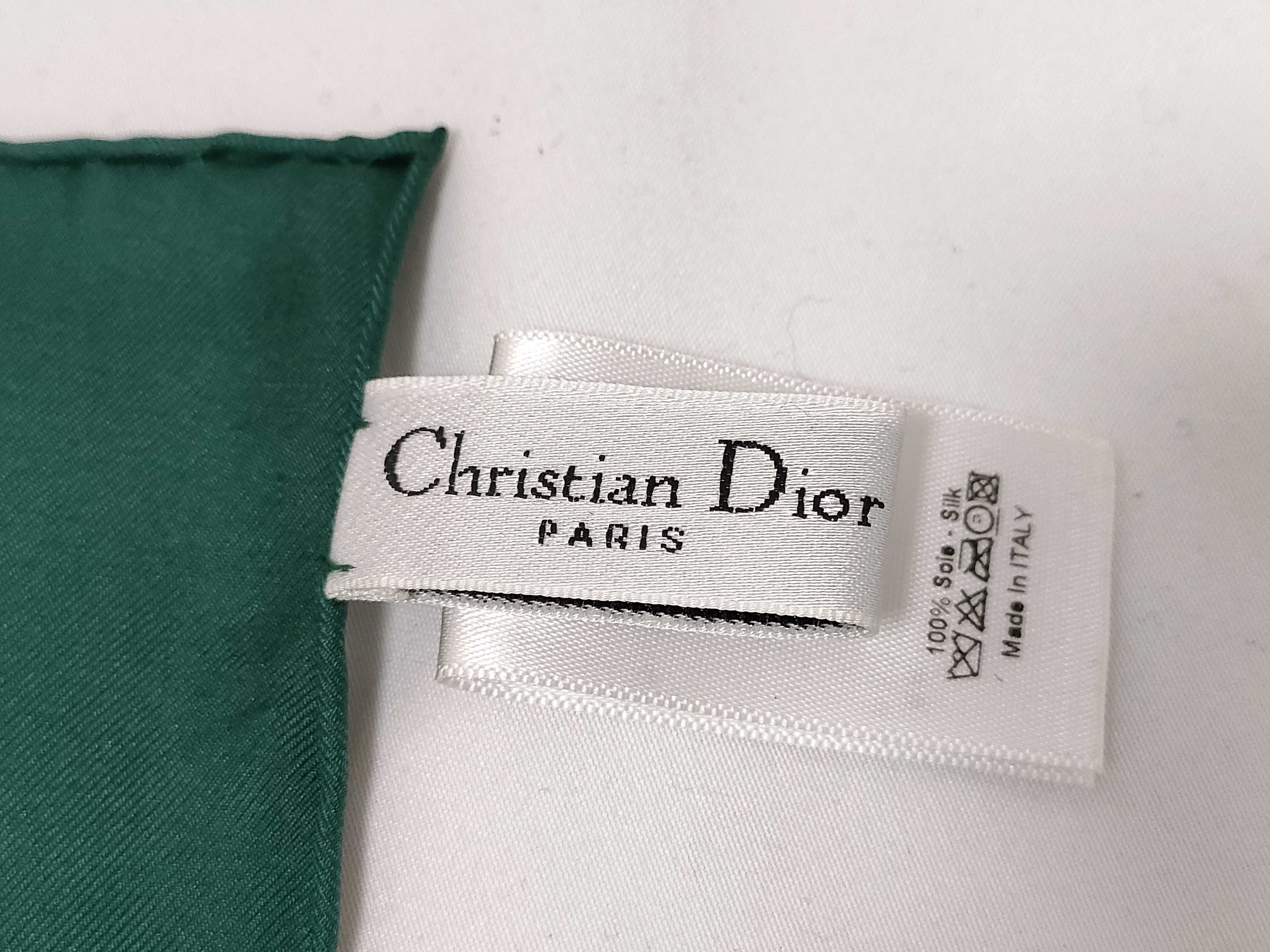 Christian Dior Rose Print Silk Scarf with Original Box