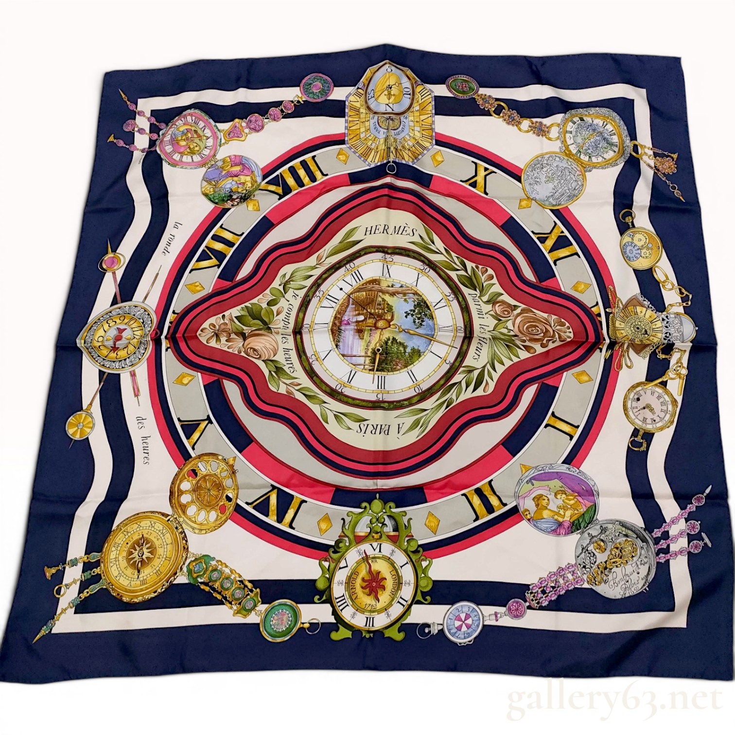 Hermes La Ronde des Heures 90cm Silk Twill Scarf