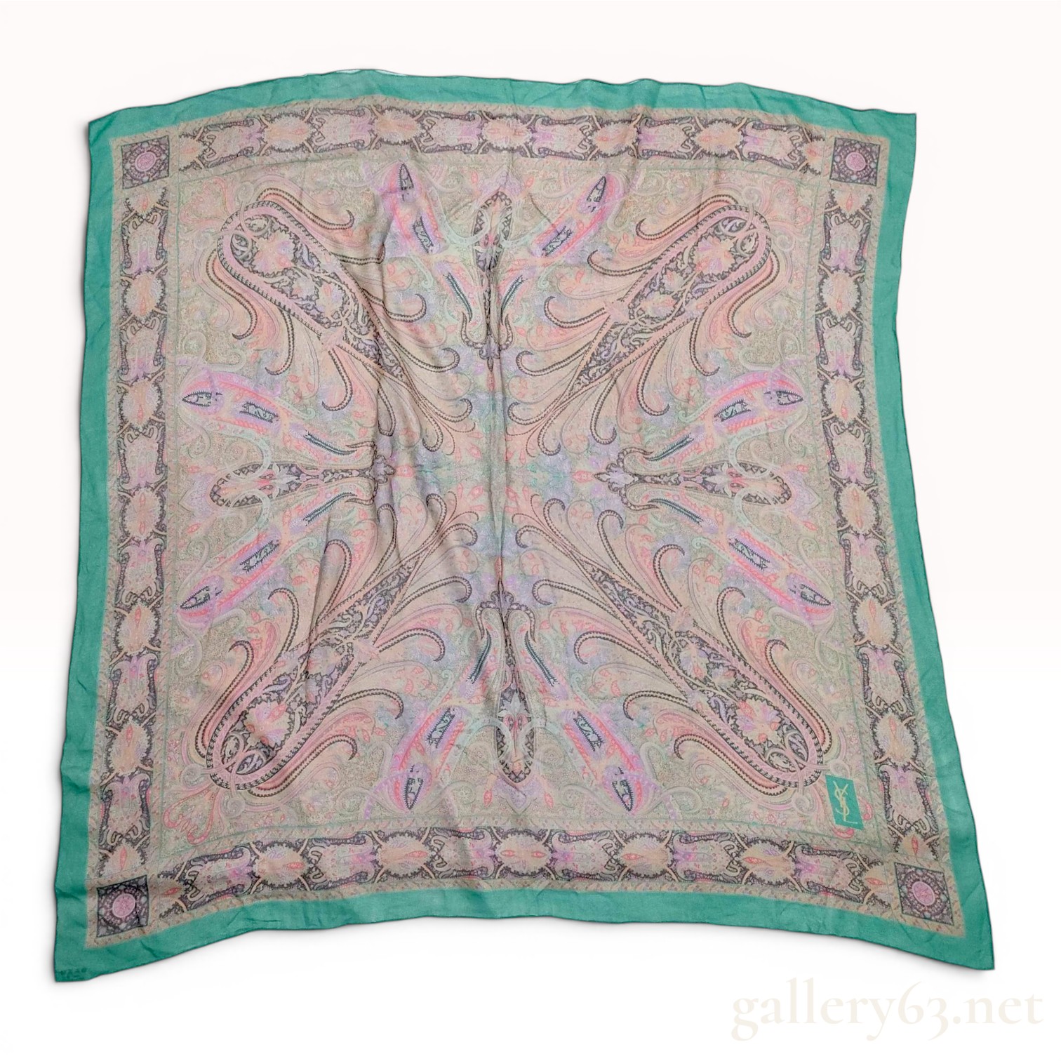 Yves Saint Laurent Large Paisley Print Silk Foulard