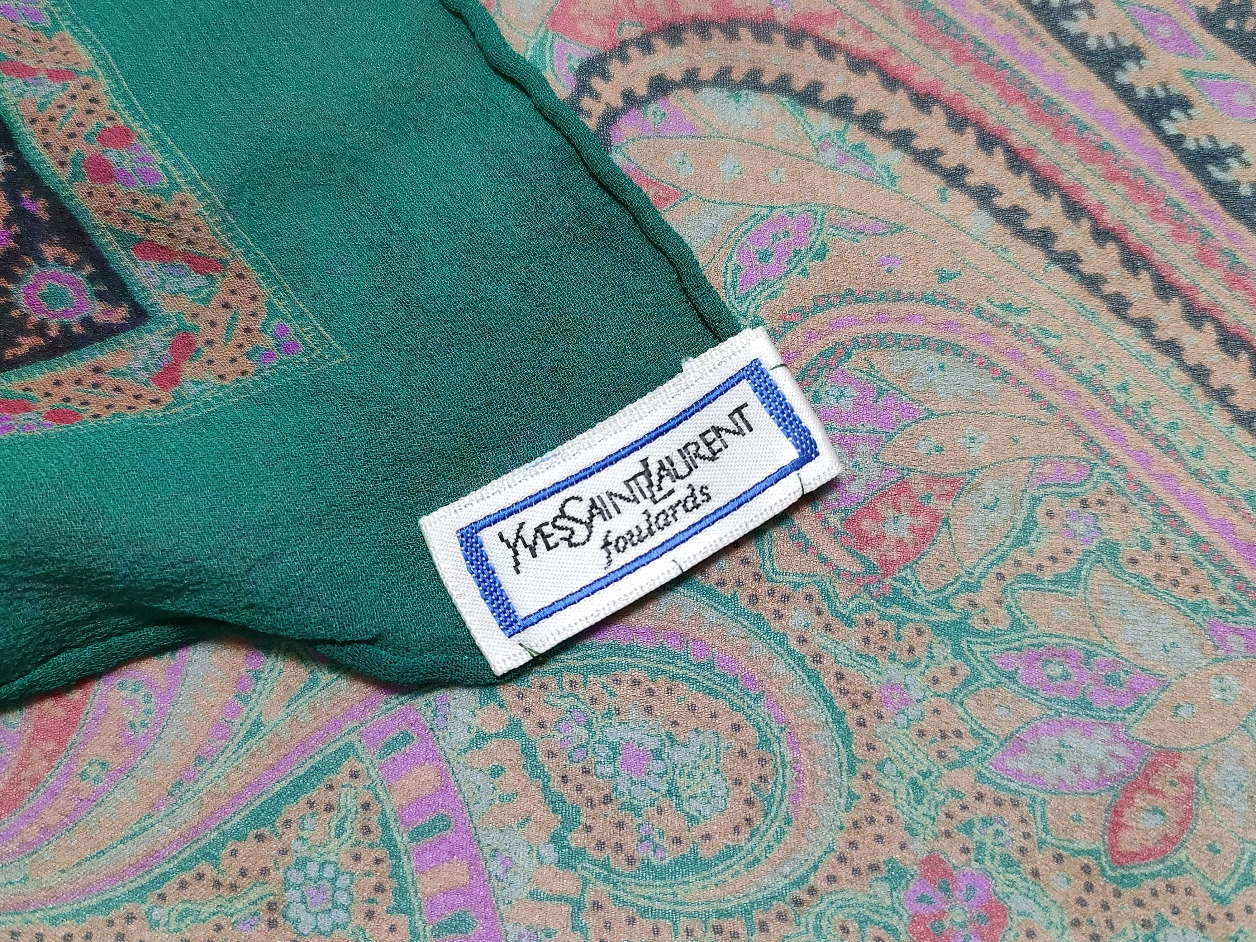 Yves Saint Laurent Large Paisley Print Silk Foulard